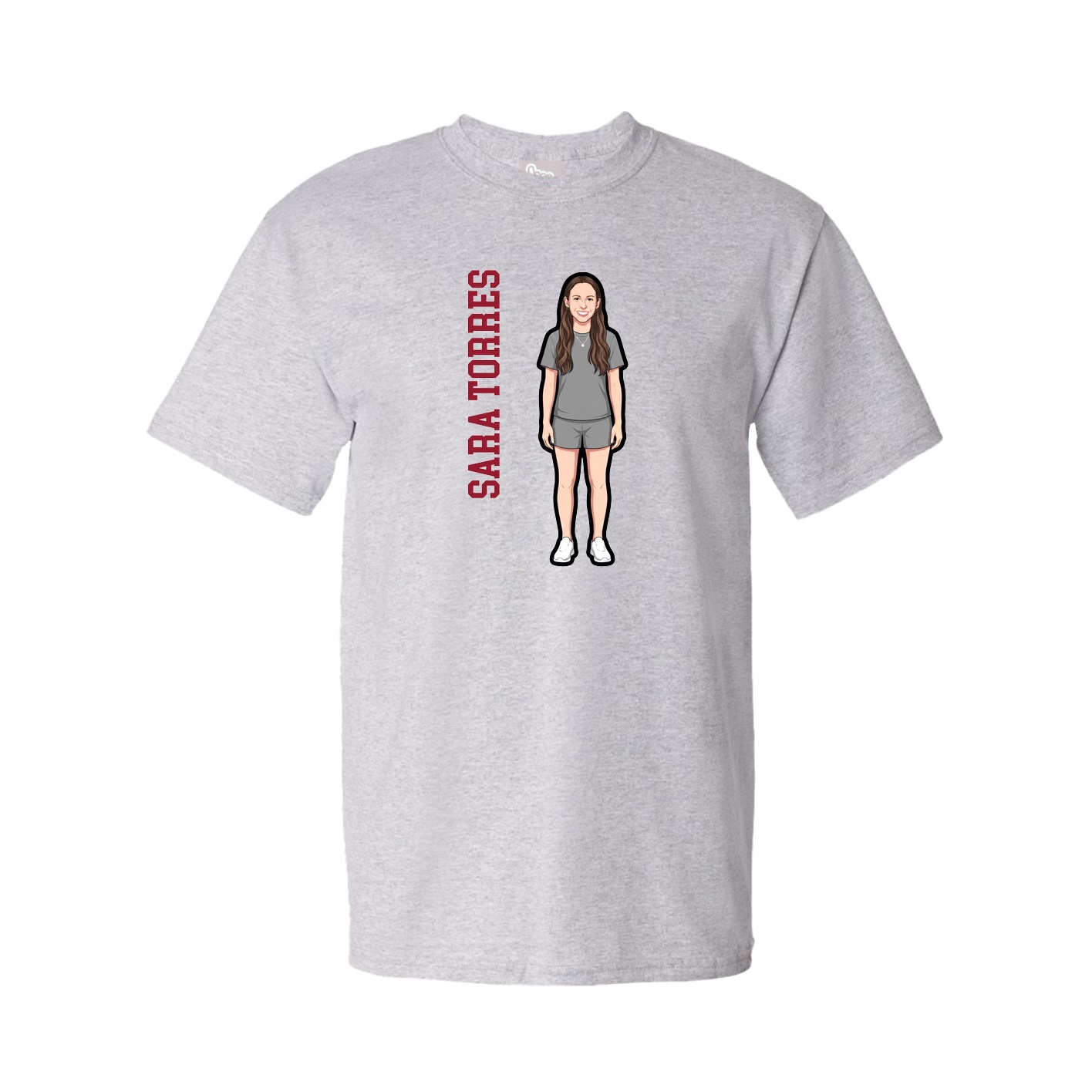 Tee — Name Vertical in Grey