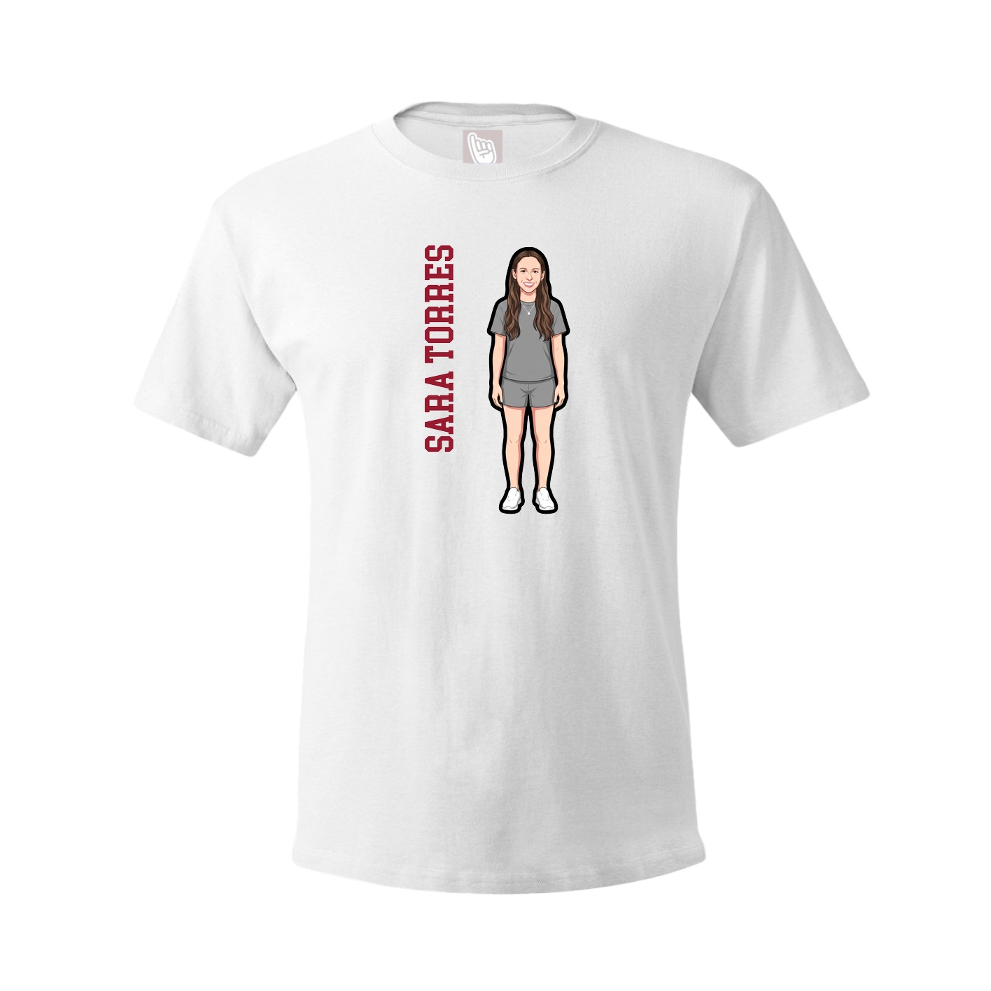 Youth Tee — Name Vertical in White