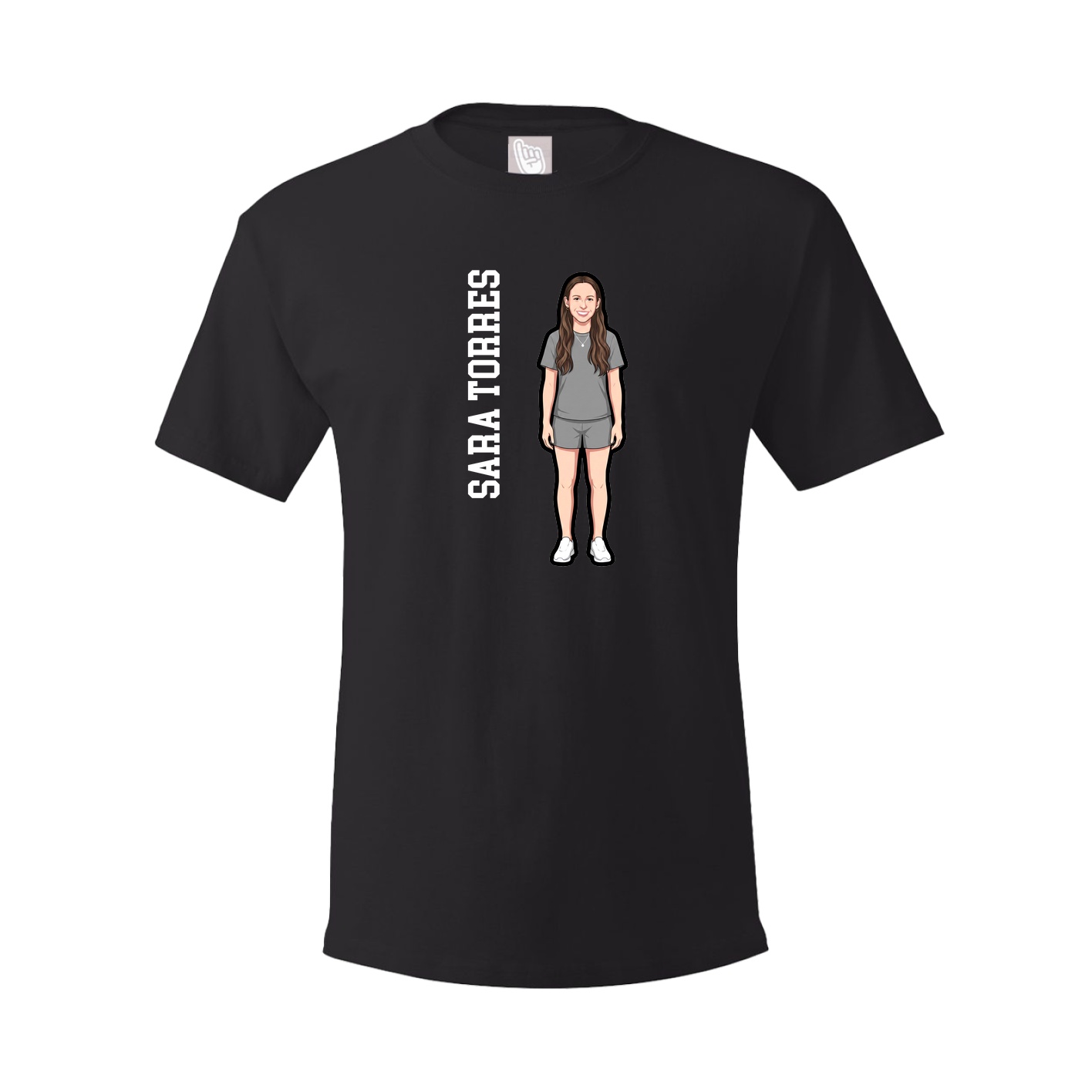Youth Tee — Name Vertical in Black