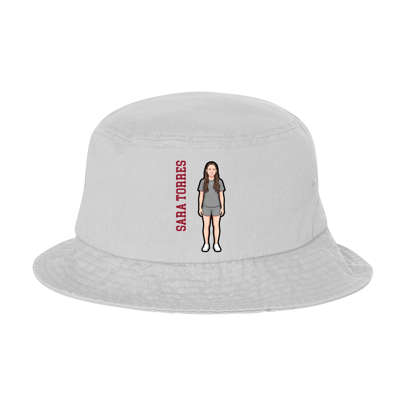 Bucket Cap — Name Vertical in White