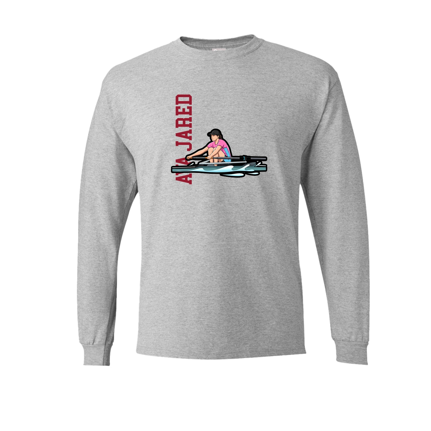 Long Sleeve Tee — Name Vertical in Grey
