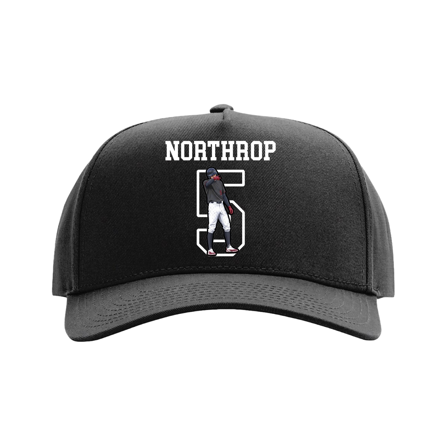 Full Fabric Five-Panel Champ Cap — Shirsey in Black