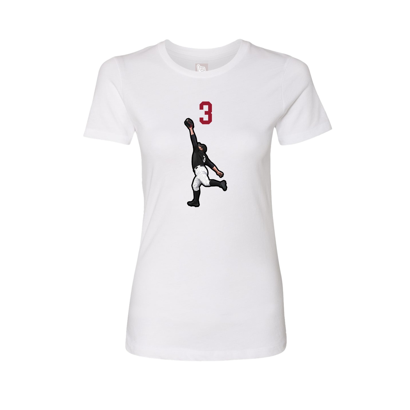Fitted Women's Tee — Number Top in White