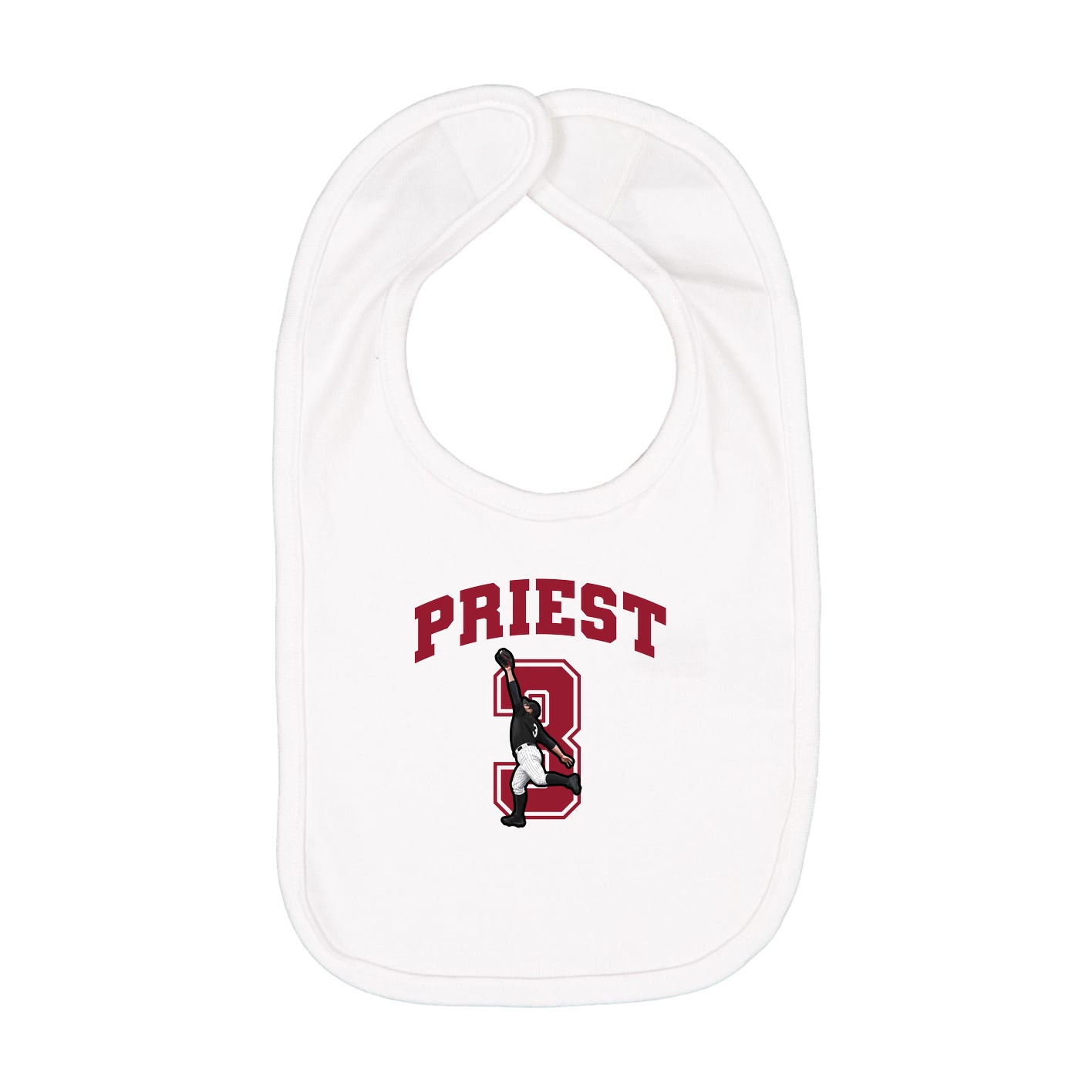 Infant Bib — Number in White
