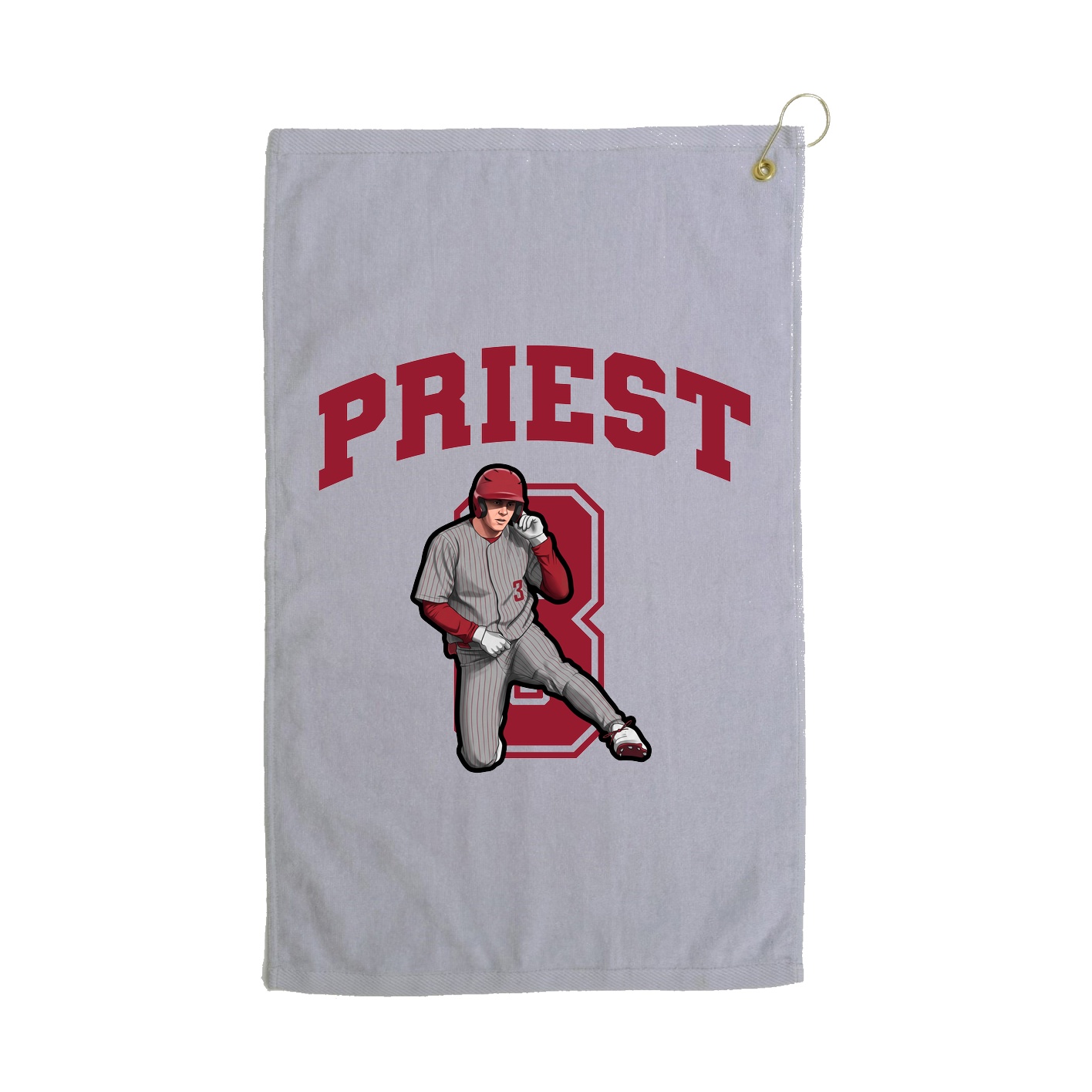 Golf Towel — Number in Grey