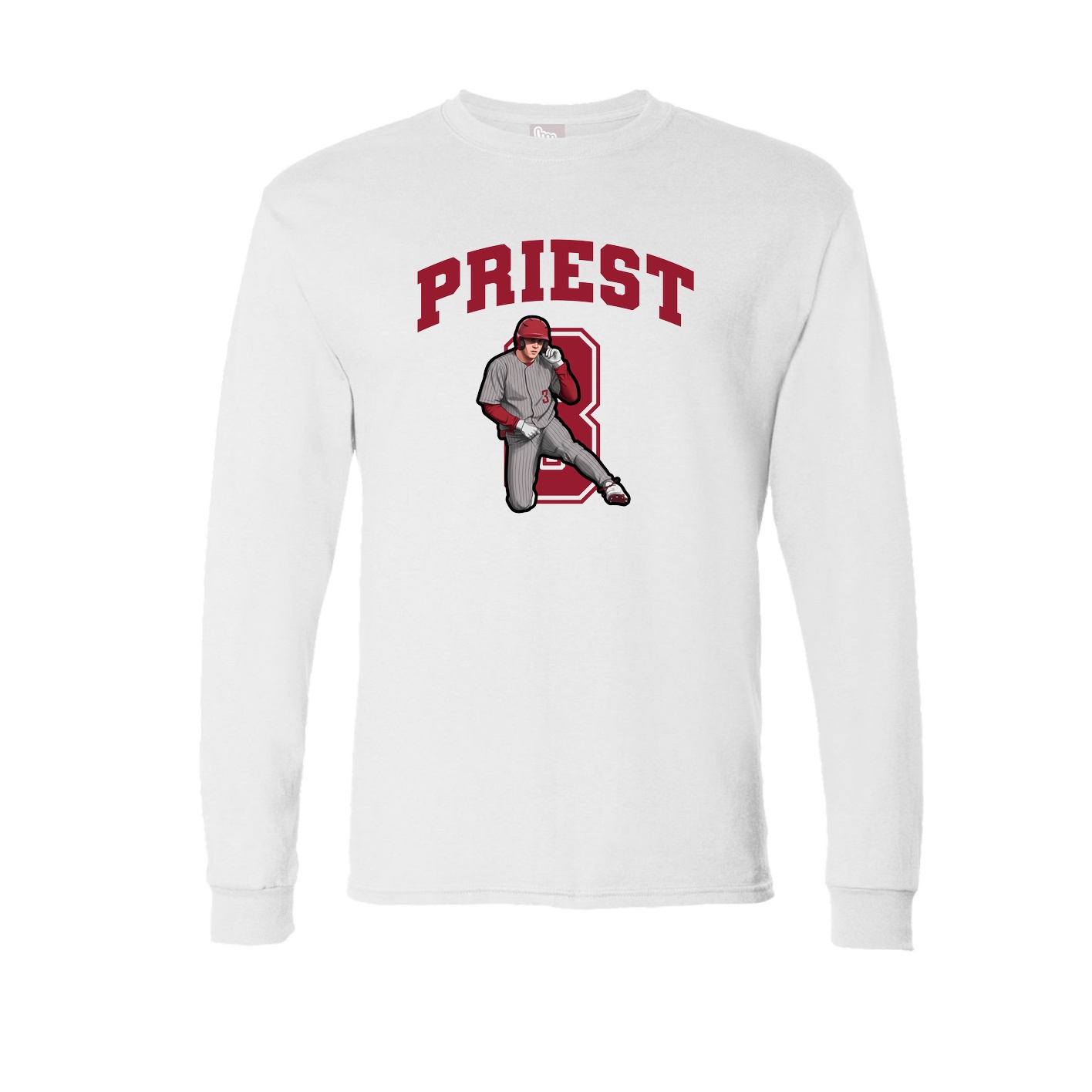 Long Sleeve Tee — Number in White