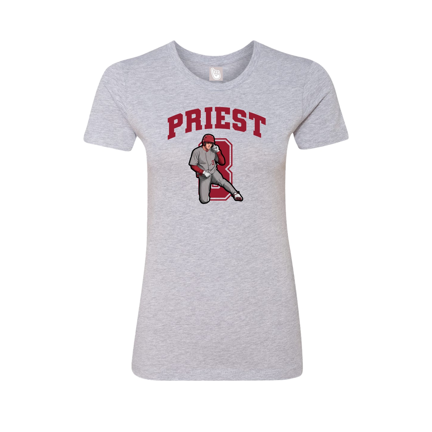 Fitted Women's Tee — Number in Grey