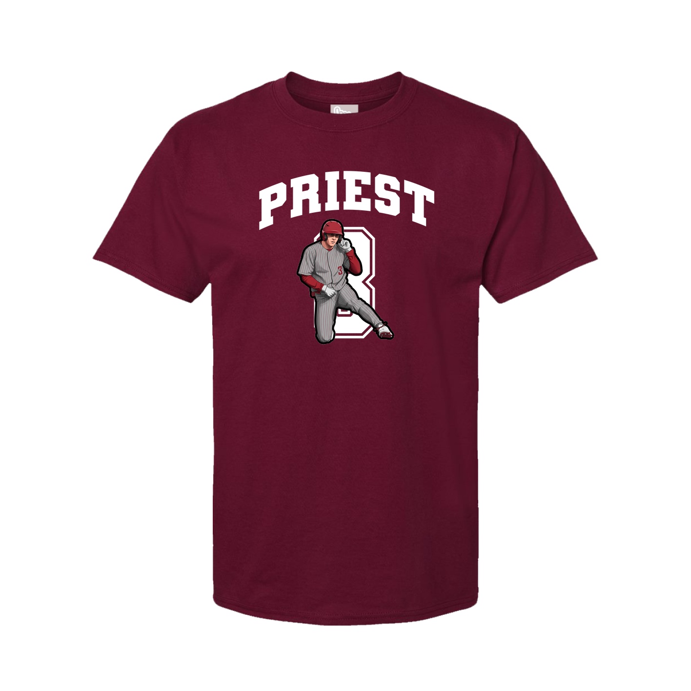 Youth Tee — Number in Cardinal