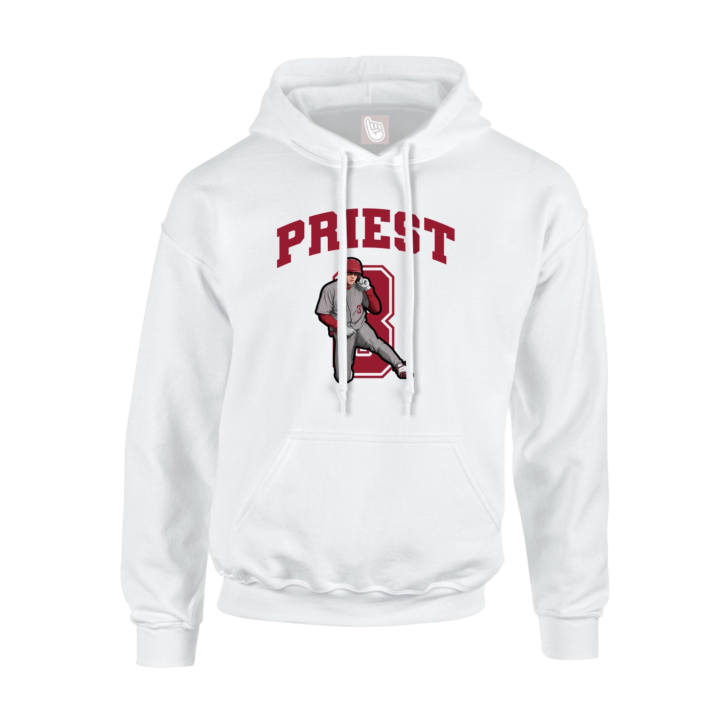 Youth Hoodie — Number in White