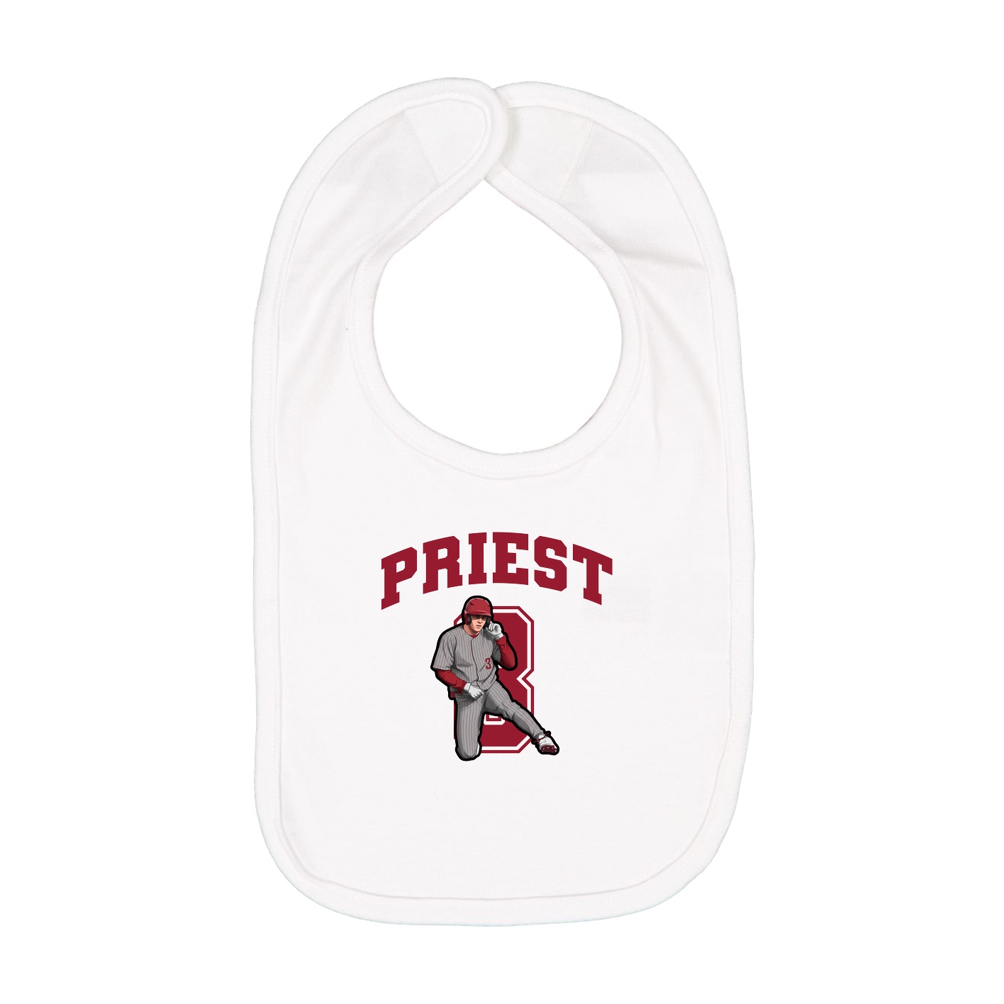 Infant Bib — Number in White