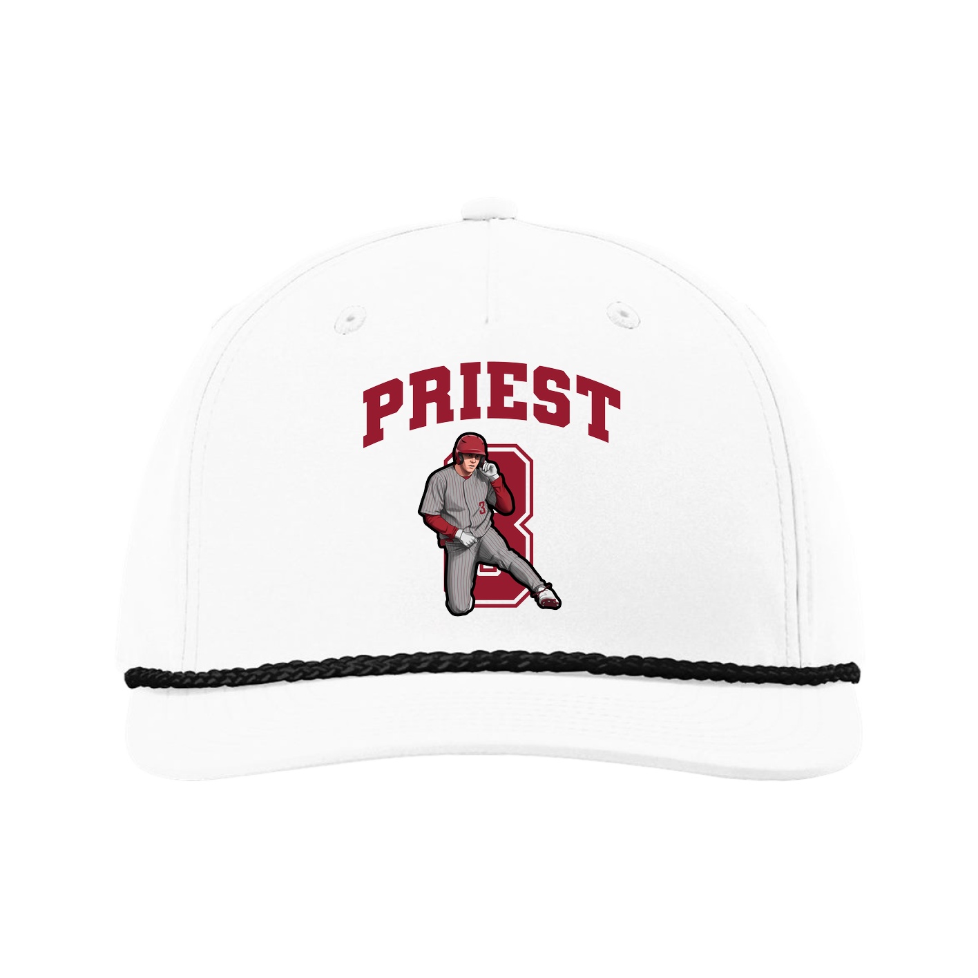 Five-Panel Classic Rope Cap — Number in White