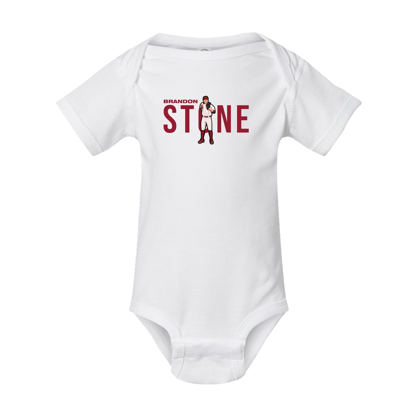 Baby Onesie — Player Name in White