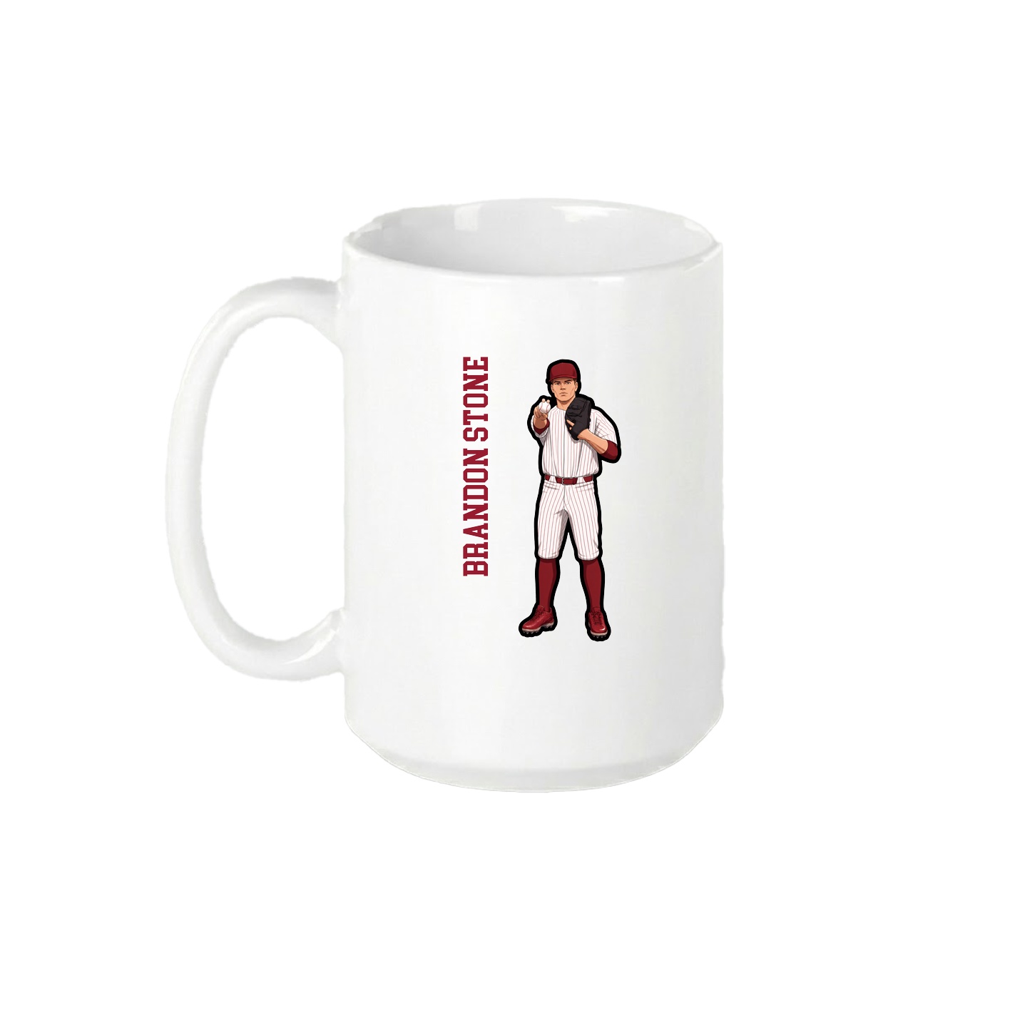 15oz Coffee Mug — Name Vertical in White