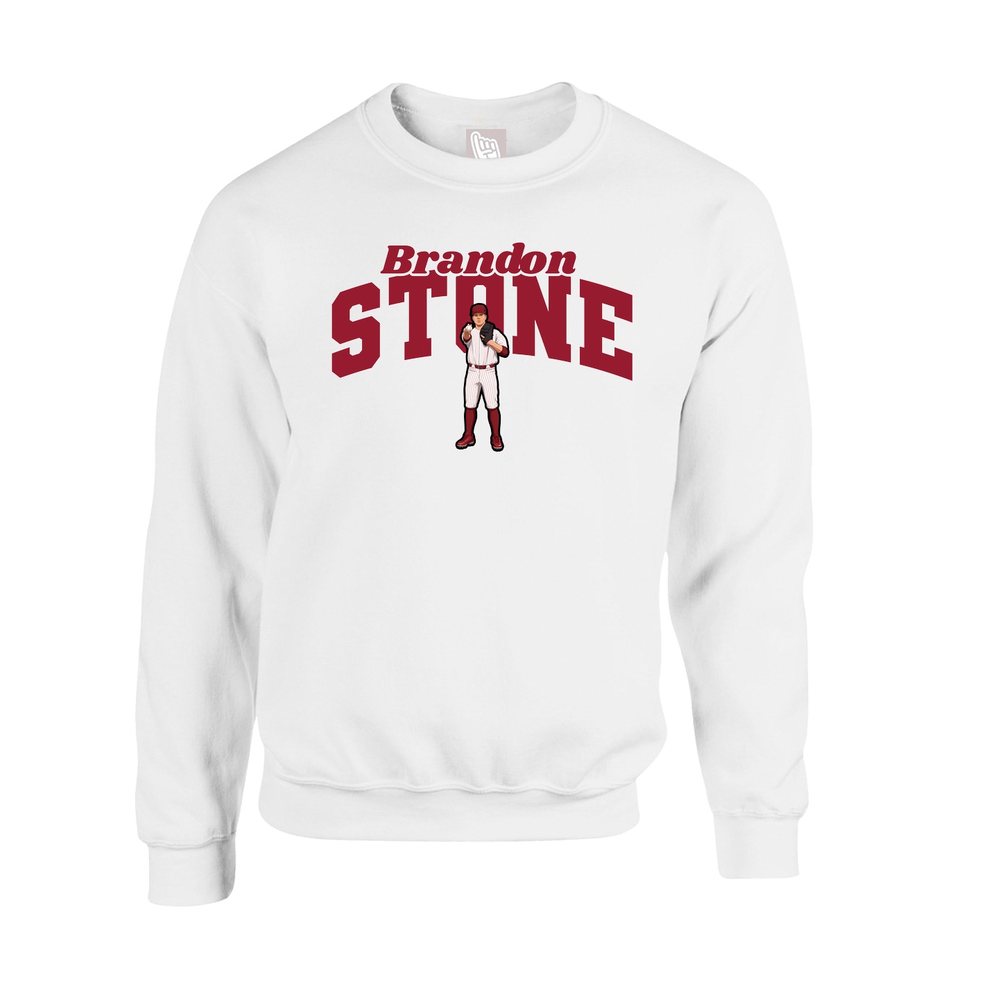 Fleece Crew — Signature Arch in White
