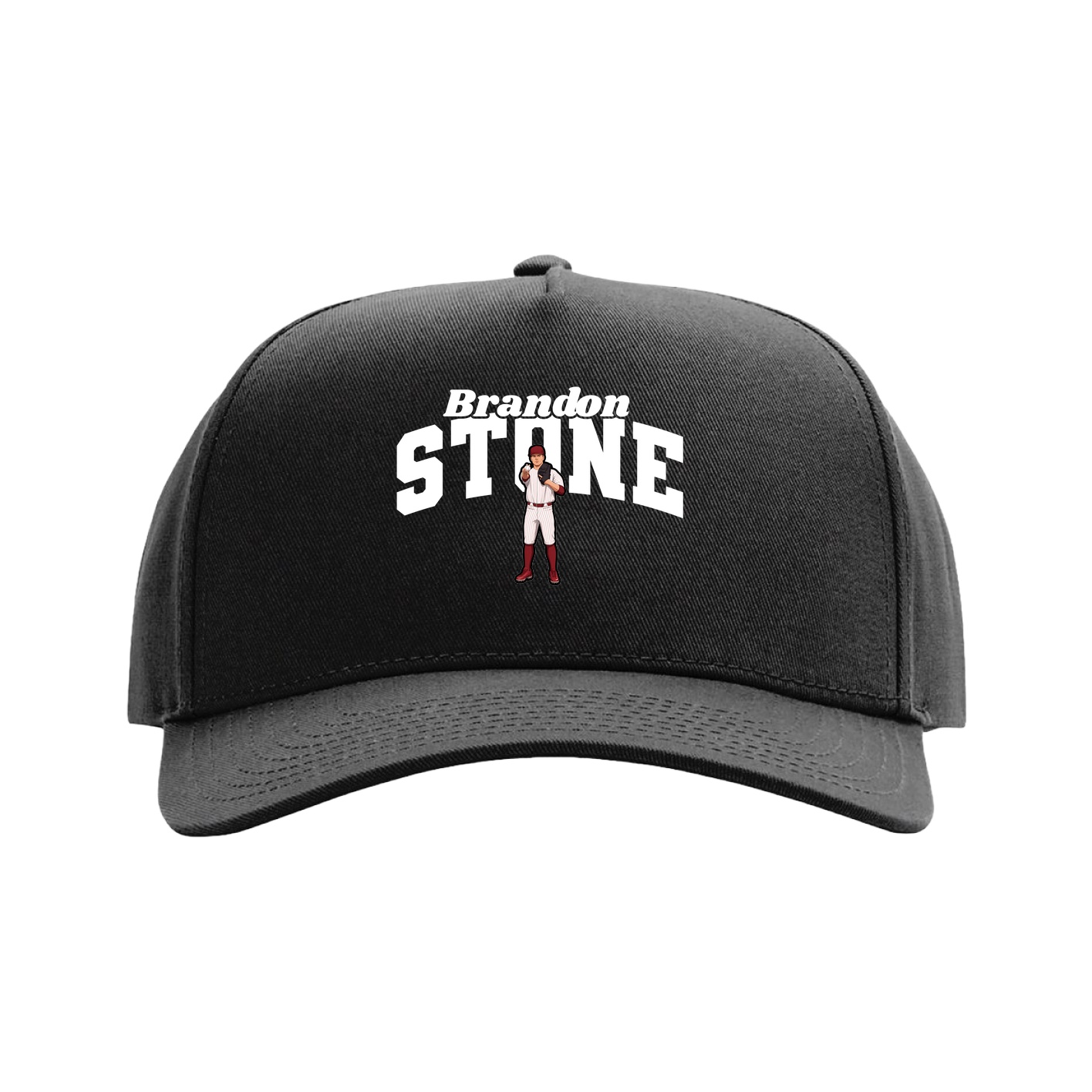 Full Fabric Five-Panel Champ Cap — Signature Arch in Black