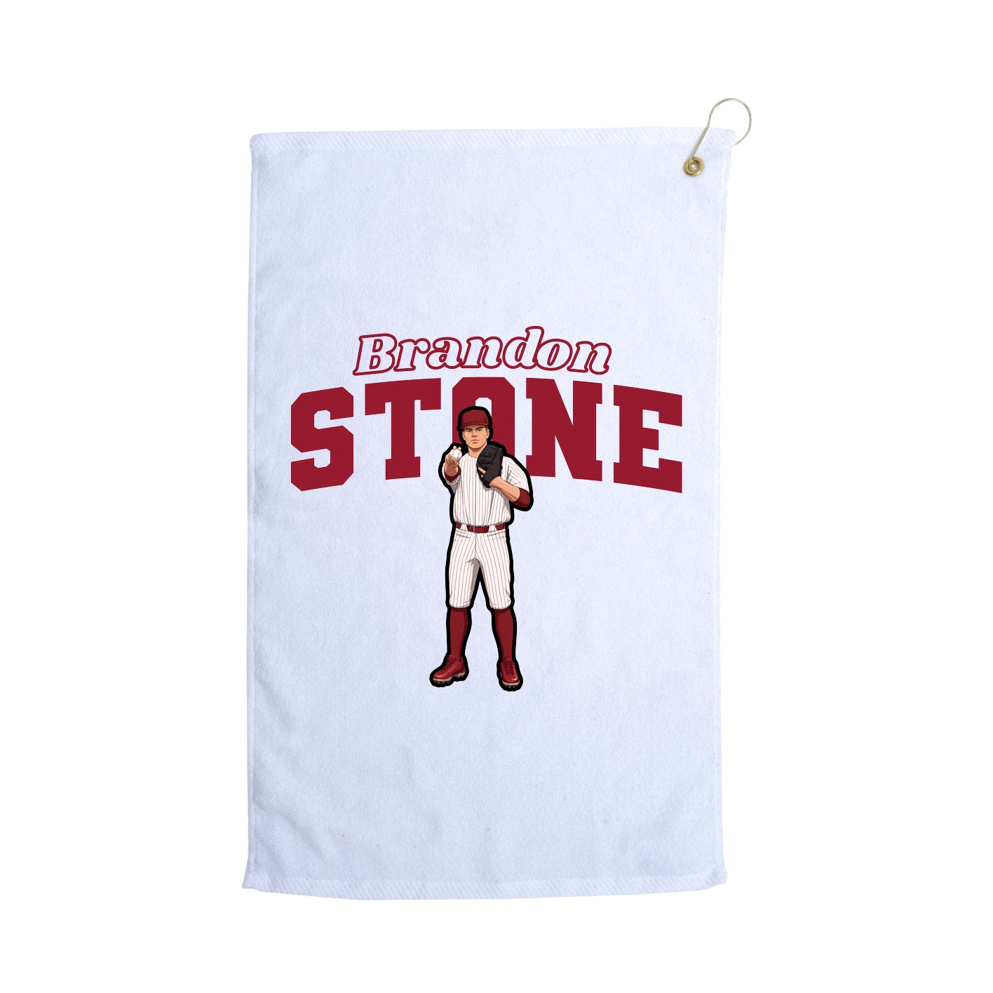 Golf Towel — Name Arch in White