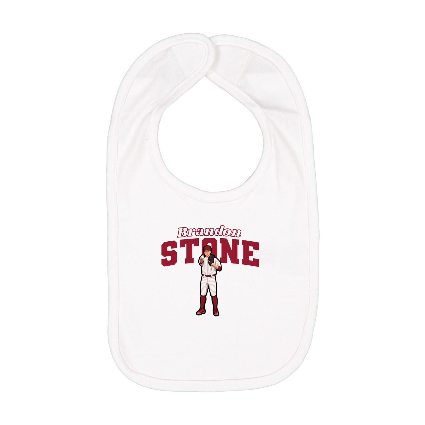 Infant Bib — Name Arch in White