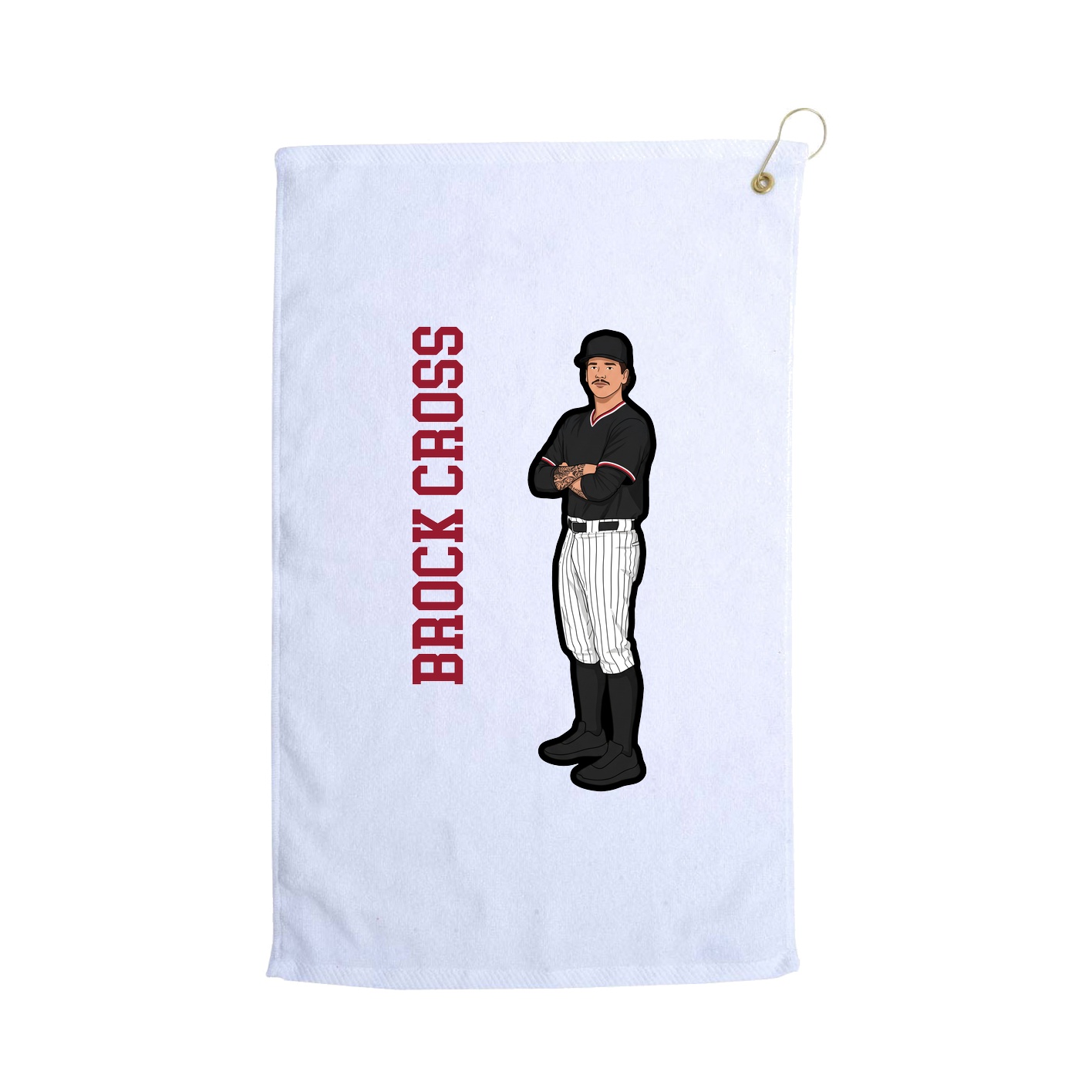 Golf Towel — Name Vertical in White