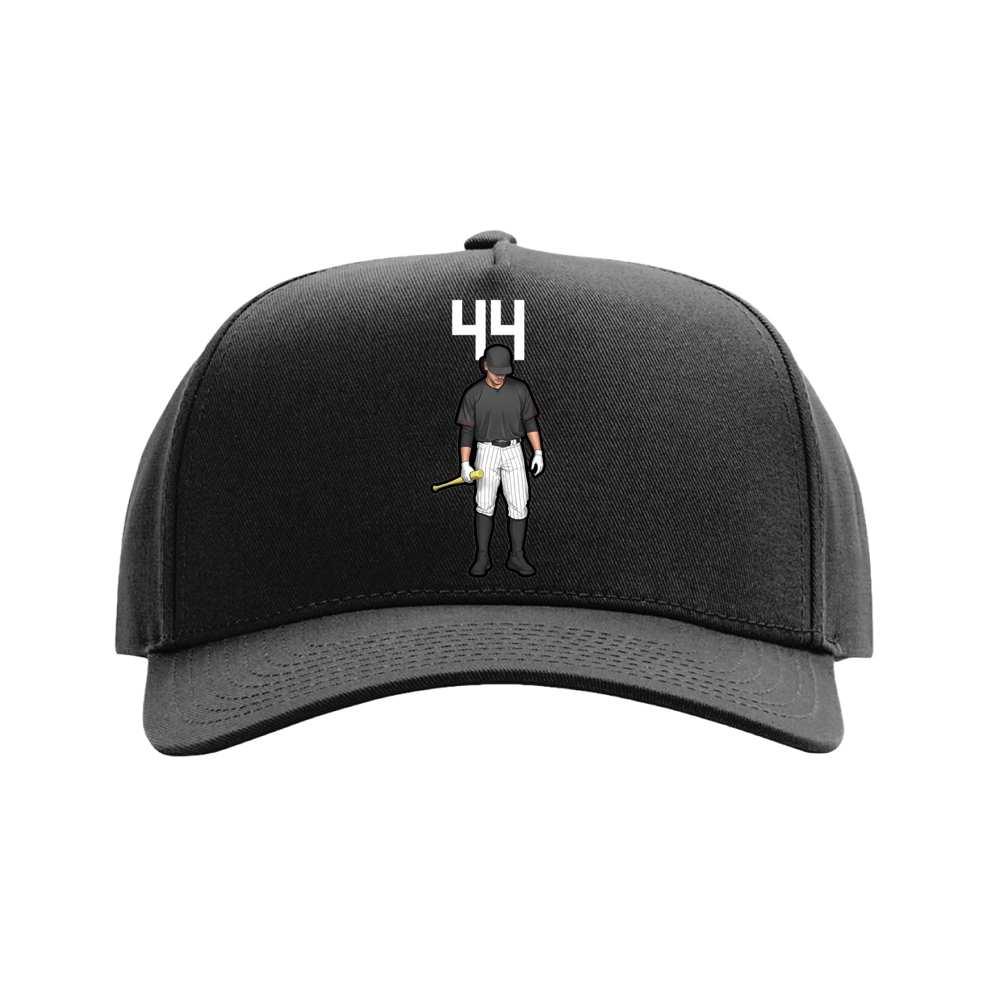 Full Fabric Five-Panel Champ Cap — Number Top in Black