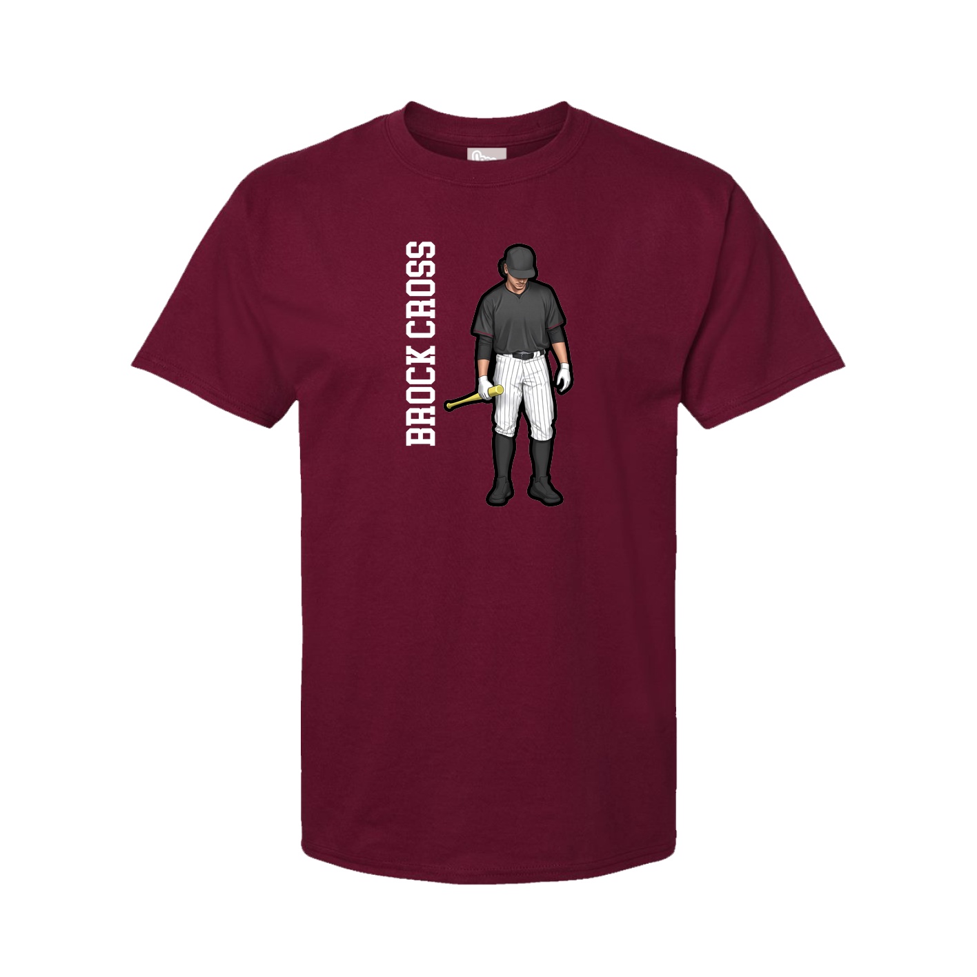 Youth Tee — Name Vertical in Cardinal