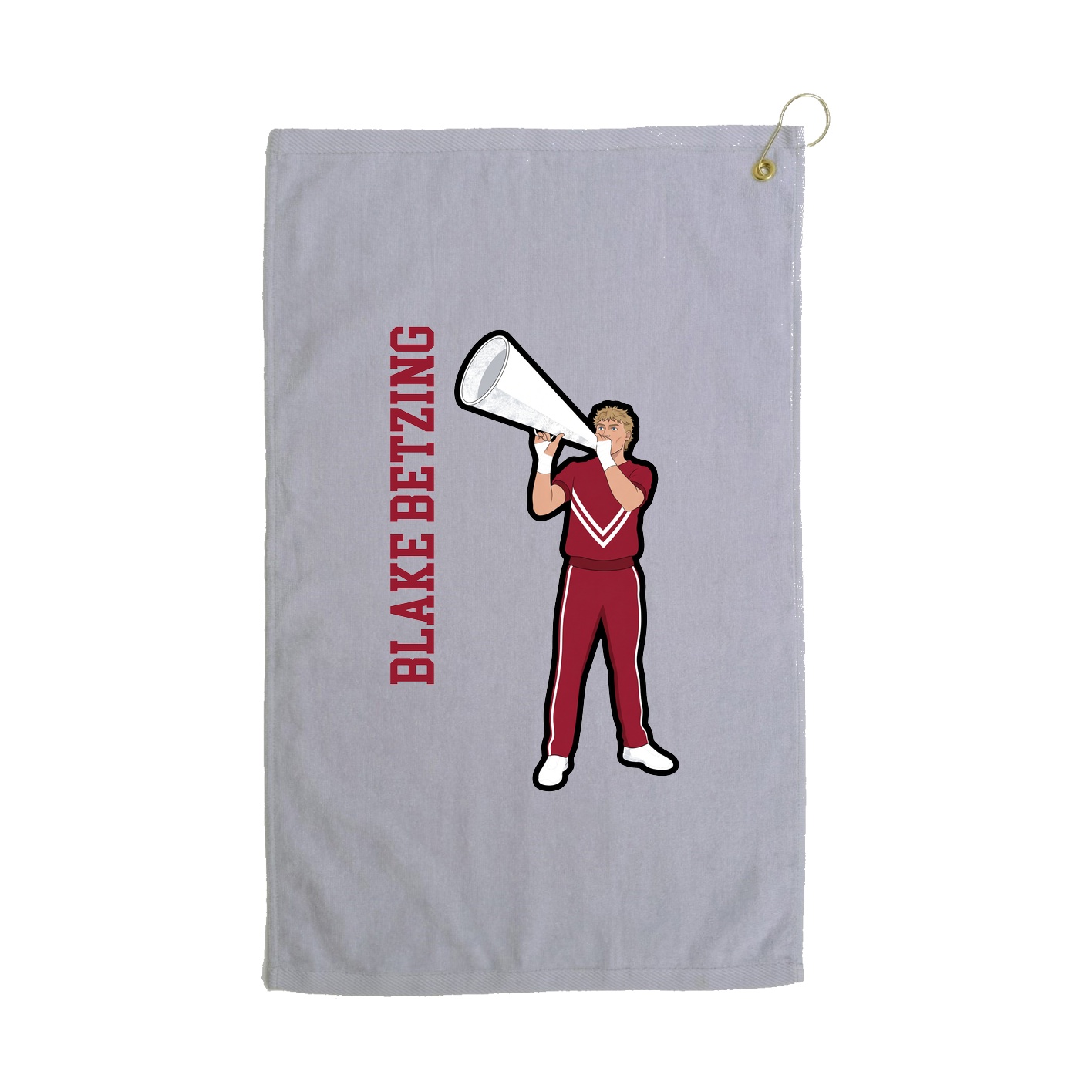 Golf Towel — Name Vertical in Grey