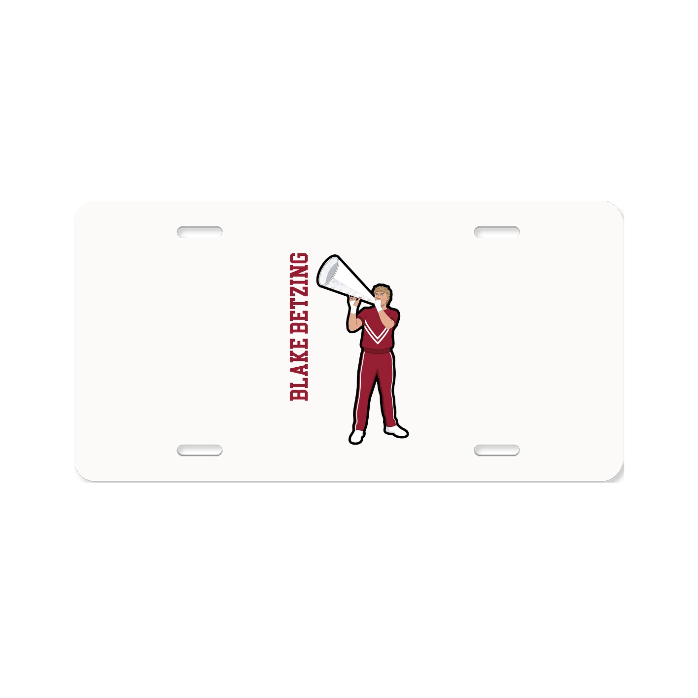 License Plate — Name Vertical in Classic