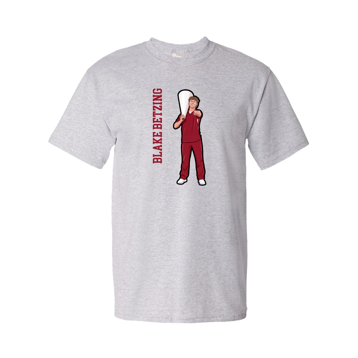 Tee — Name Vertical in Grey
