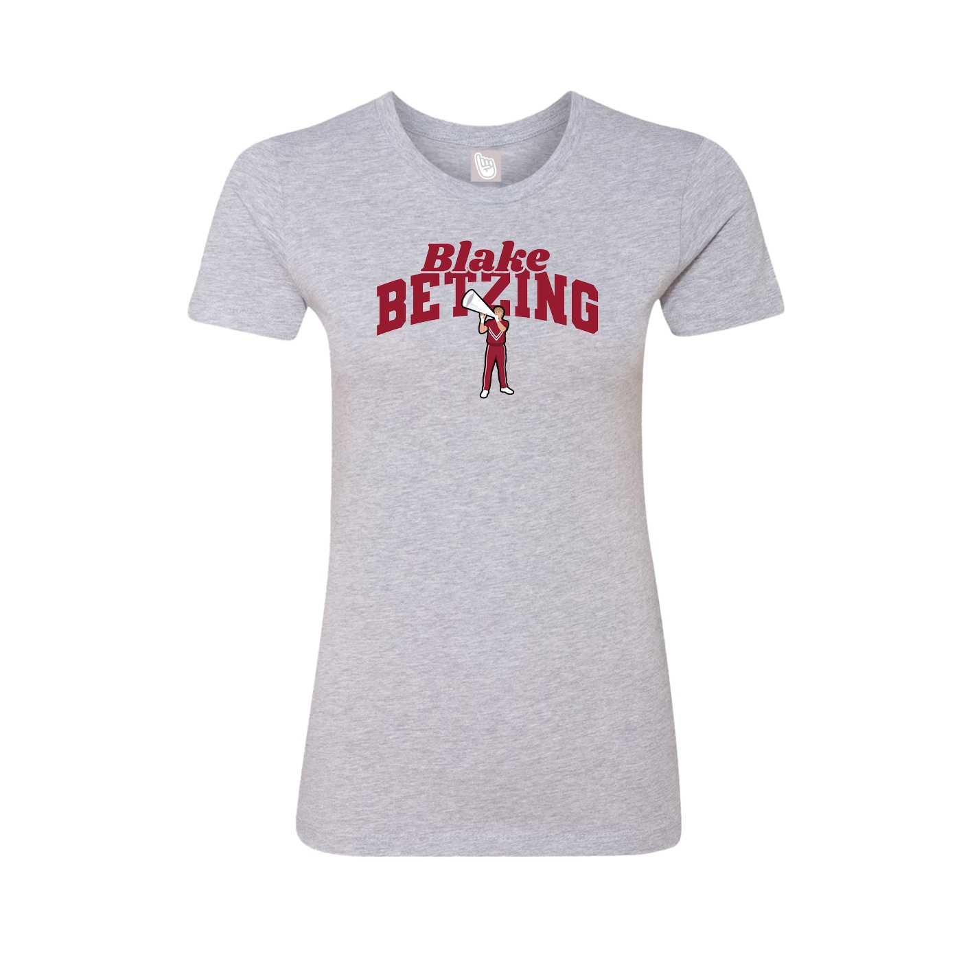 Fitted Women's Tee — Signature Arch in Grey
