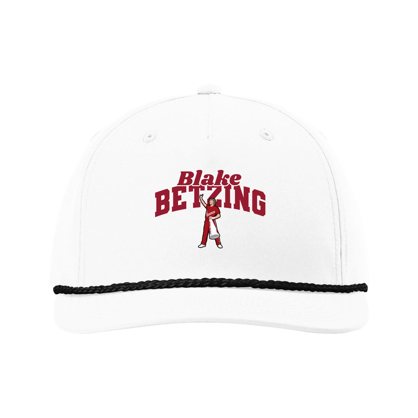 Five-Panel Classic Rope Cap — Signature Arch in White