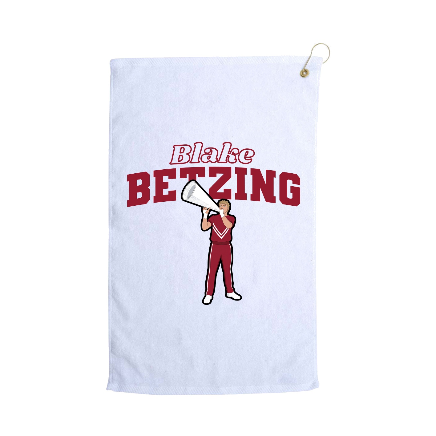 Golf Towel — Name Arch in White