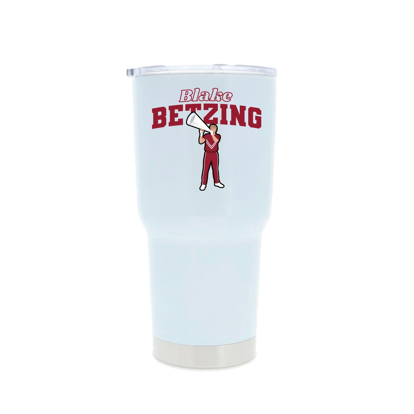 30oz Stainless Steel Tumbler — Name Arch in White