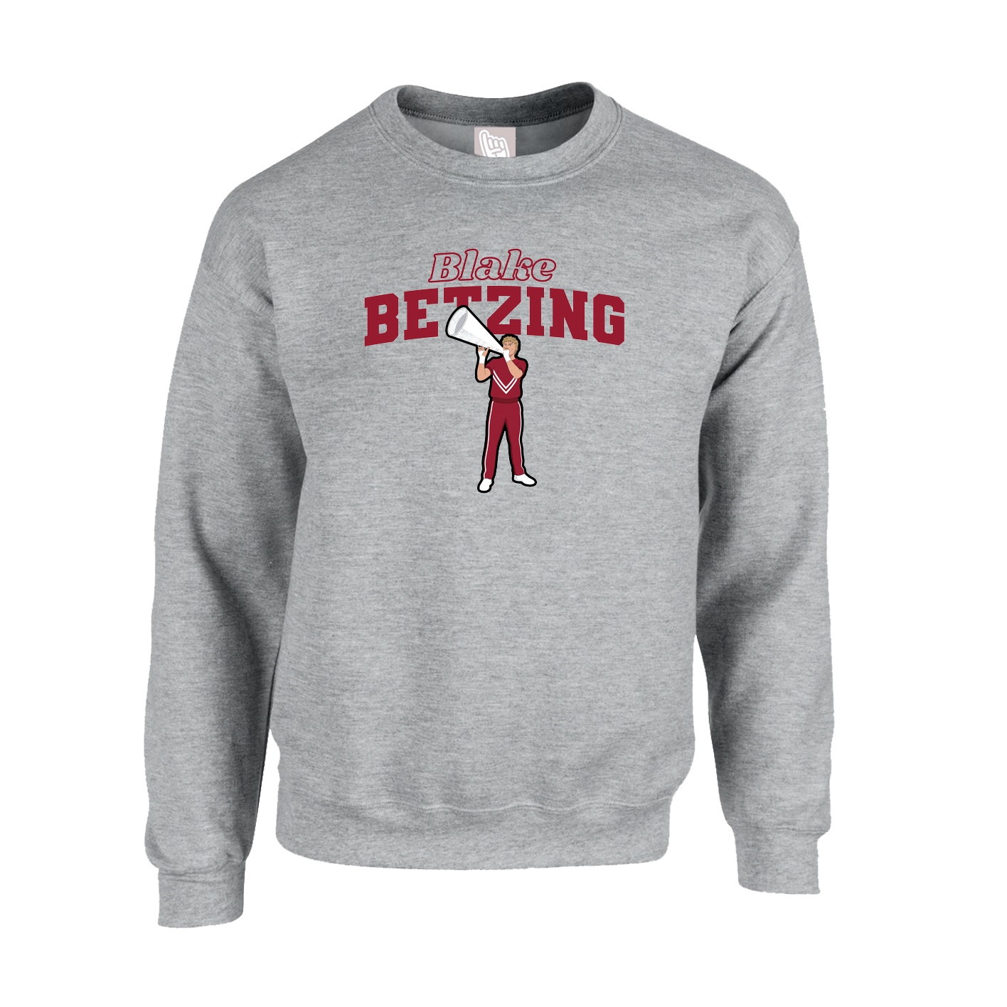 Fleece Crew — Name Arch in Grey