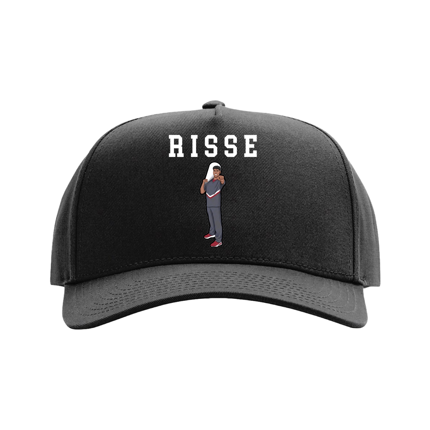Full Fabric Five-Panel Champ Cap — Shirsey in Black