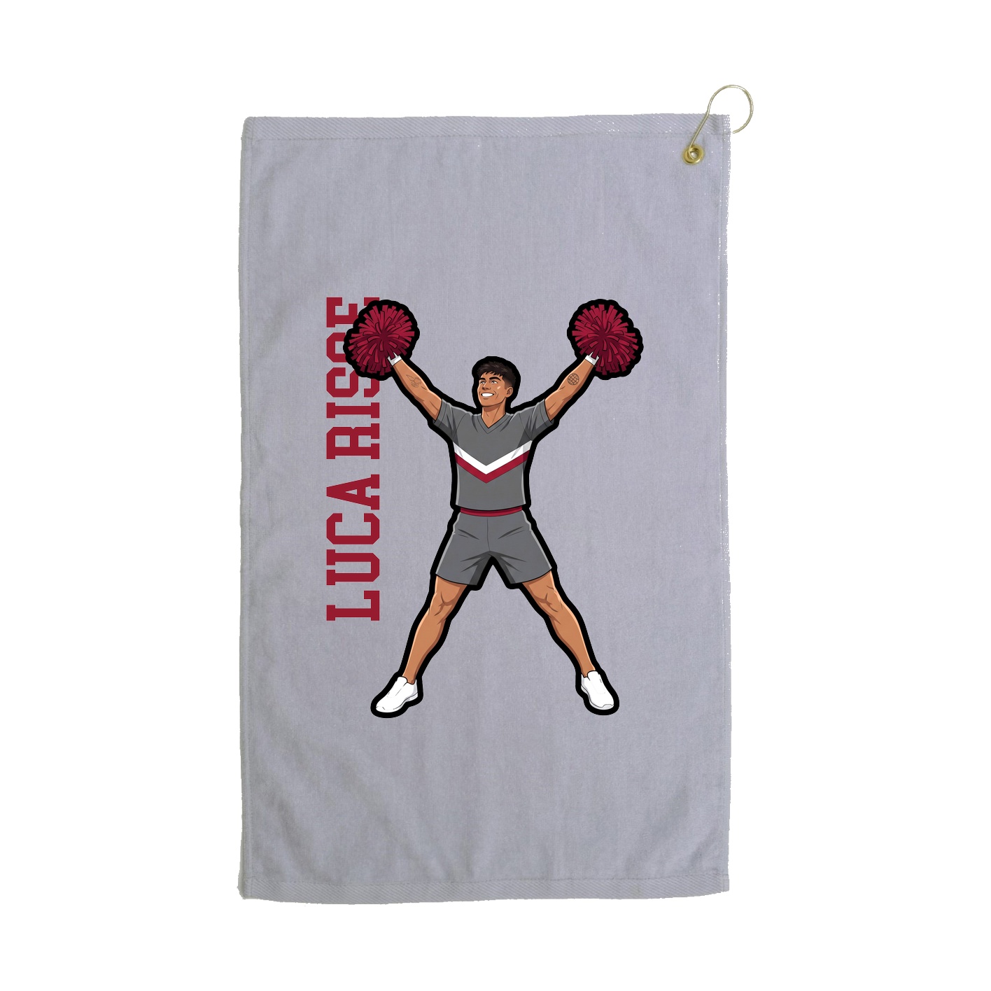 Golf Towel — Name Vertical in Grey