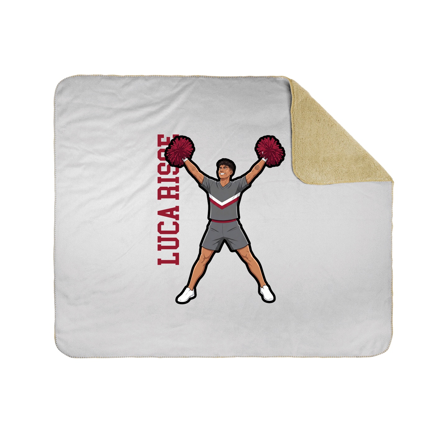 Throw Blanket — Name Vertical in White