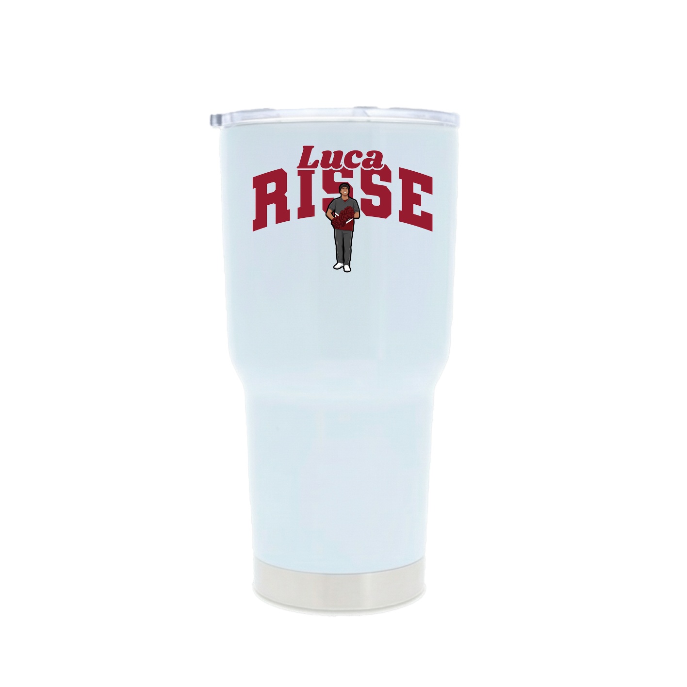 30oz Stainless Steel Tumbler — Signature Arch in White