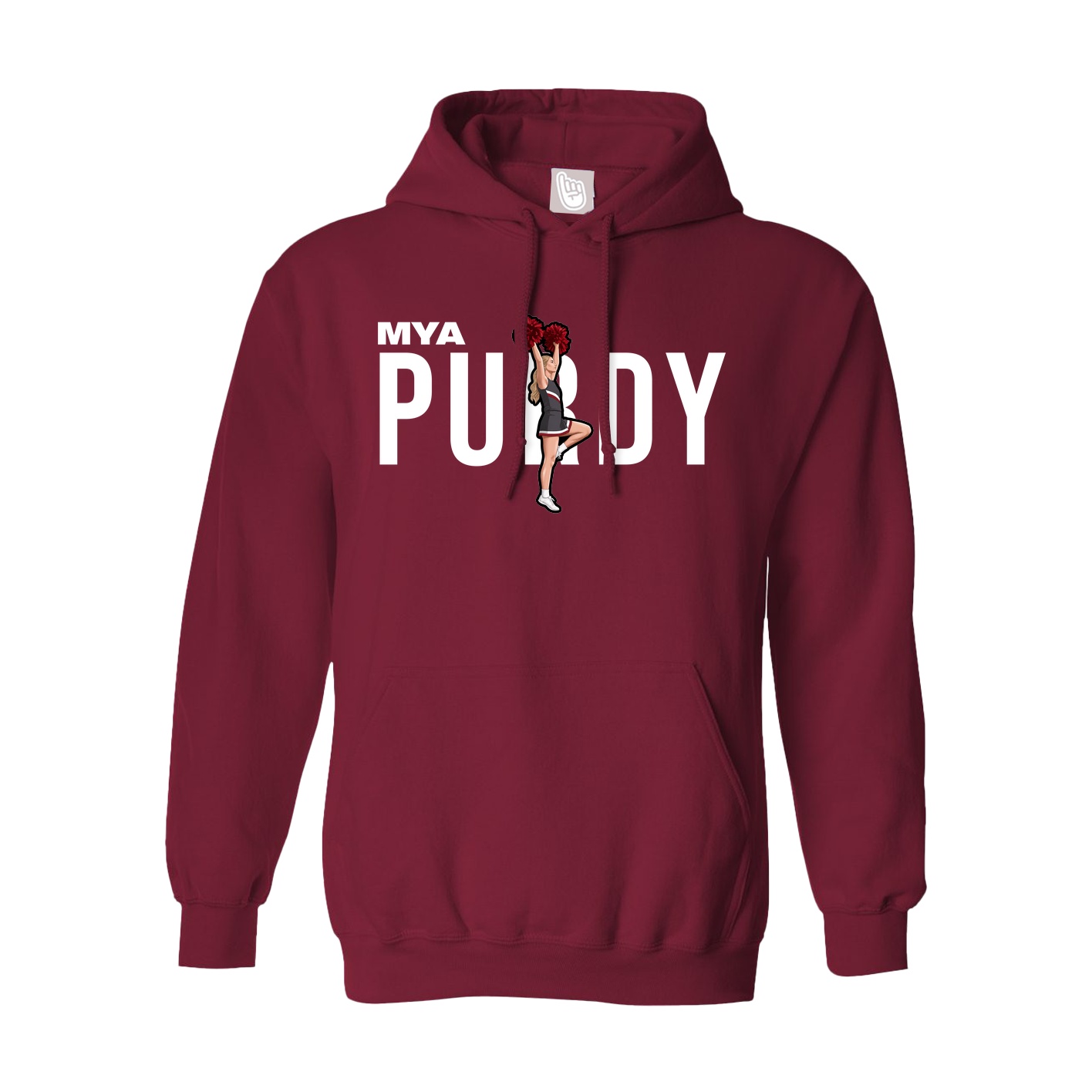 Hoodie — Player Name in Cardinal