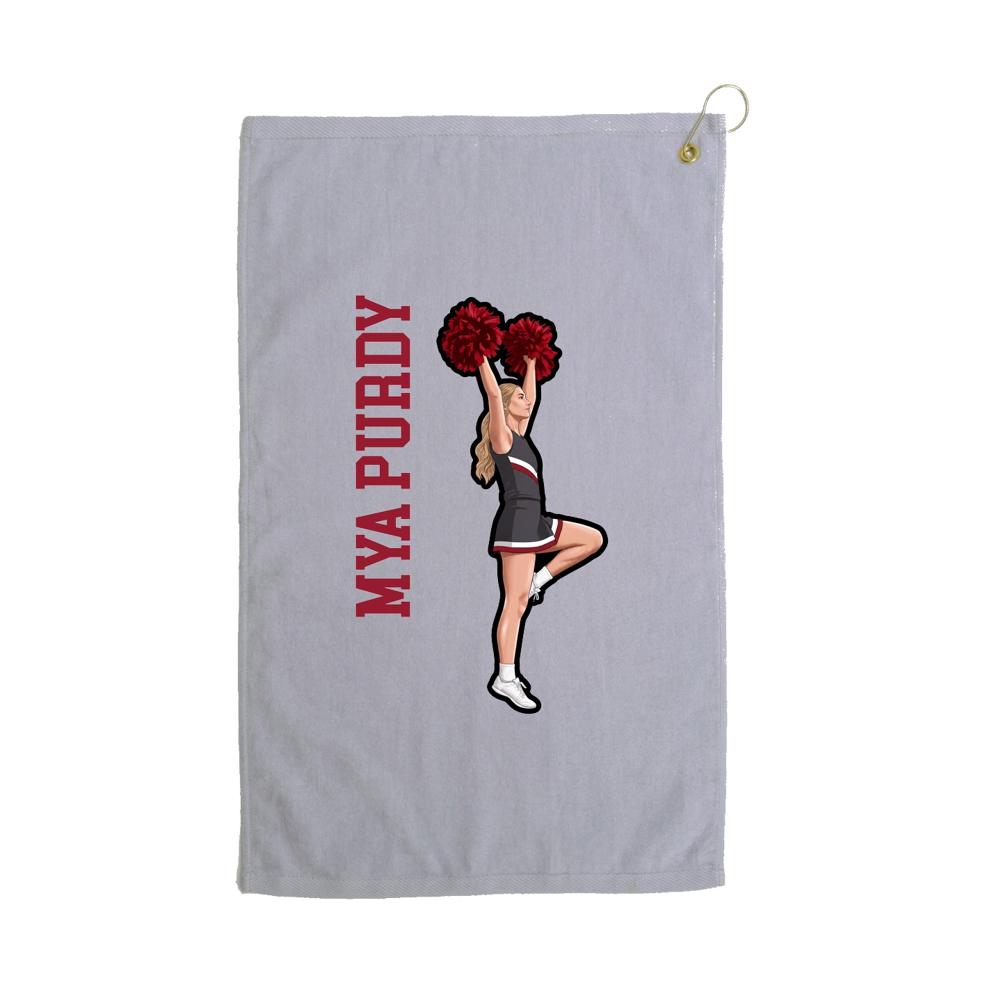 Golf Towel — Name Vertical in Grey