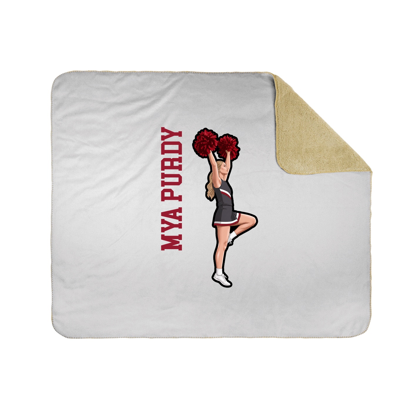 Throw Blanket — Name Vertical in White