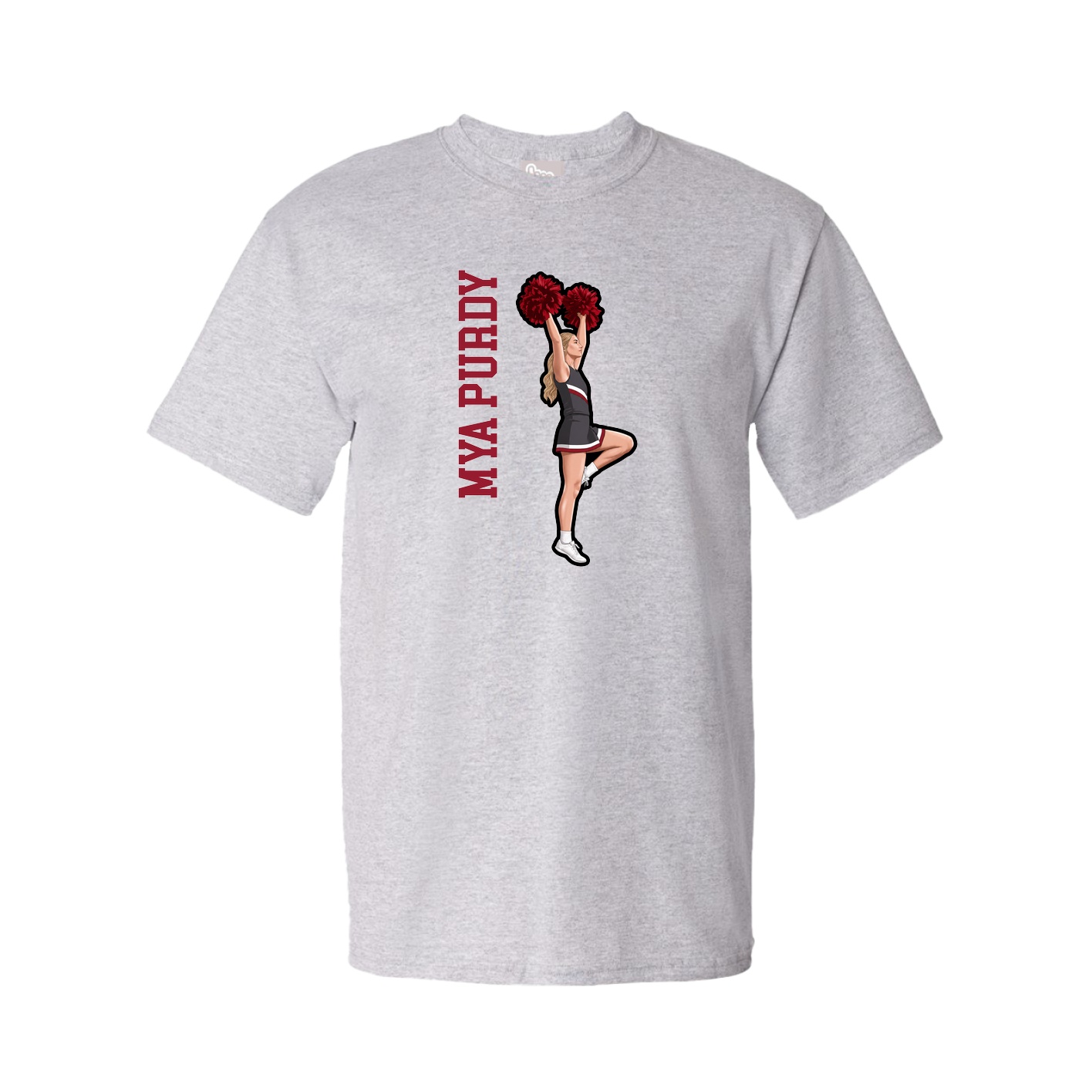 Tee — Name Vertical in Grey