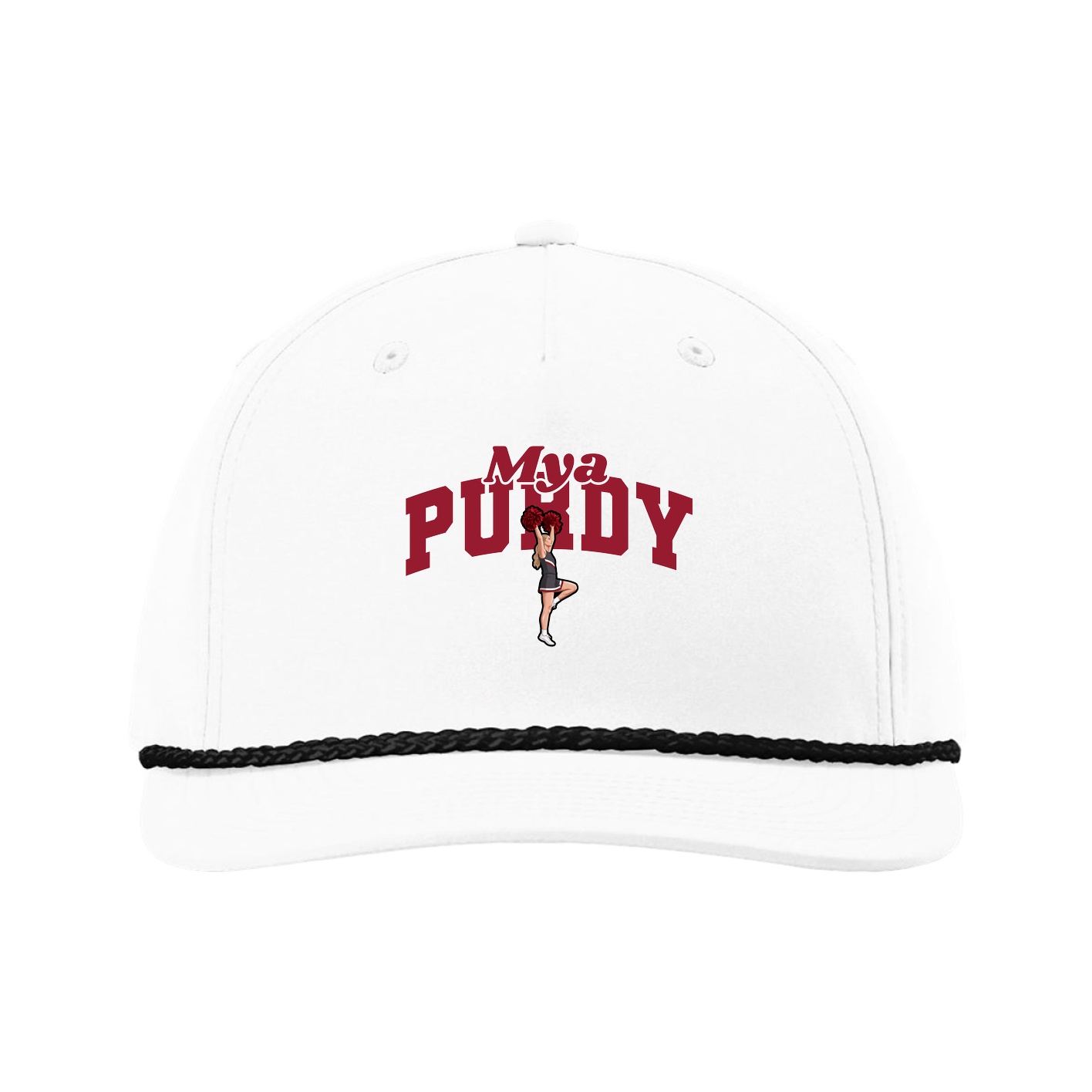 Five-Panel Classic Rope Cap — Signature Arch in White