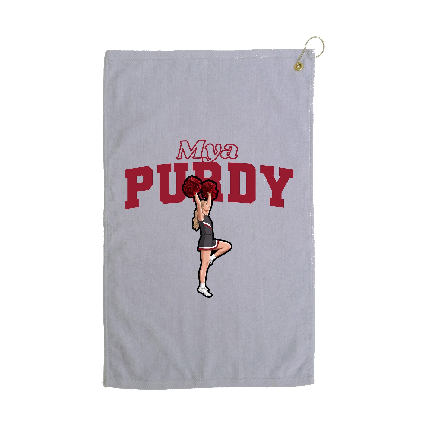 Golf Towel — Name Arch in Grey
