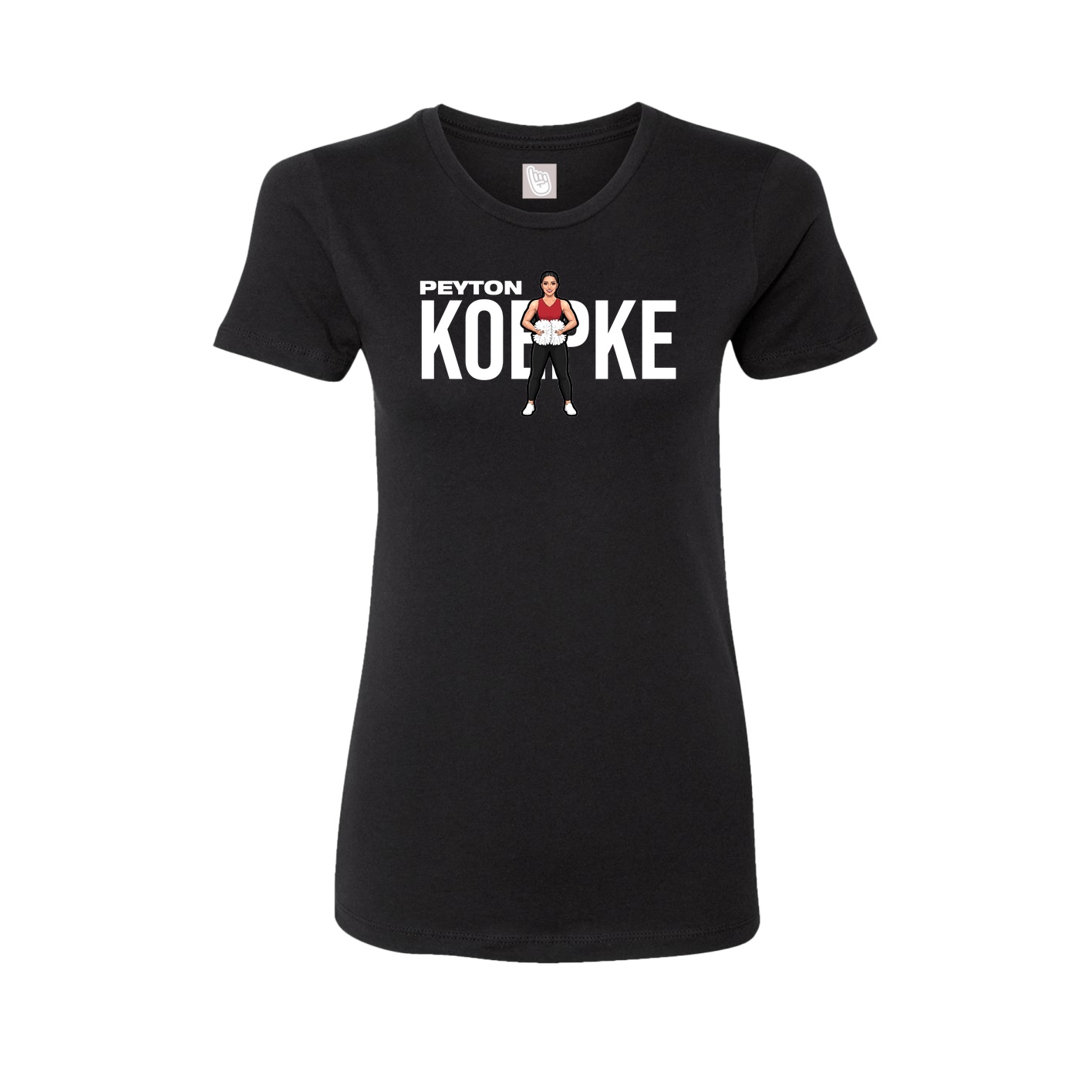 Fitted Women's Tee — Player Name in Black