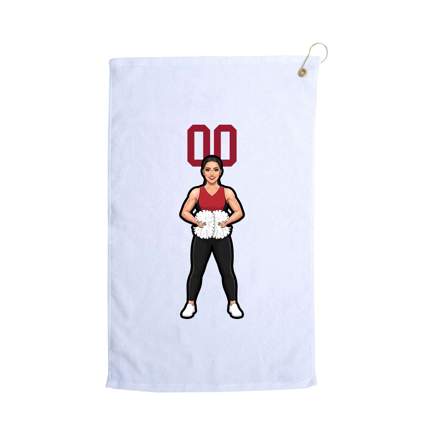 Golf Towel — Number Top in White