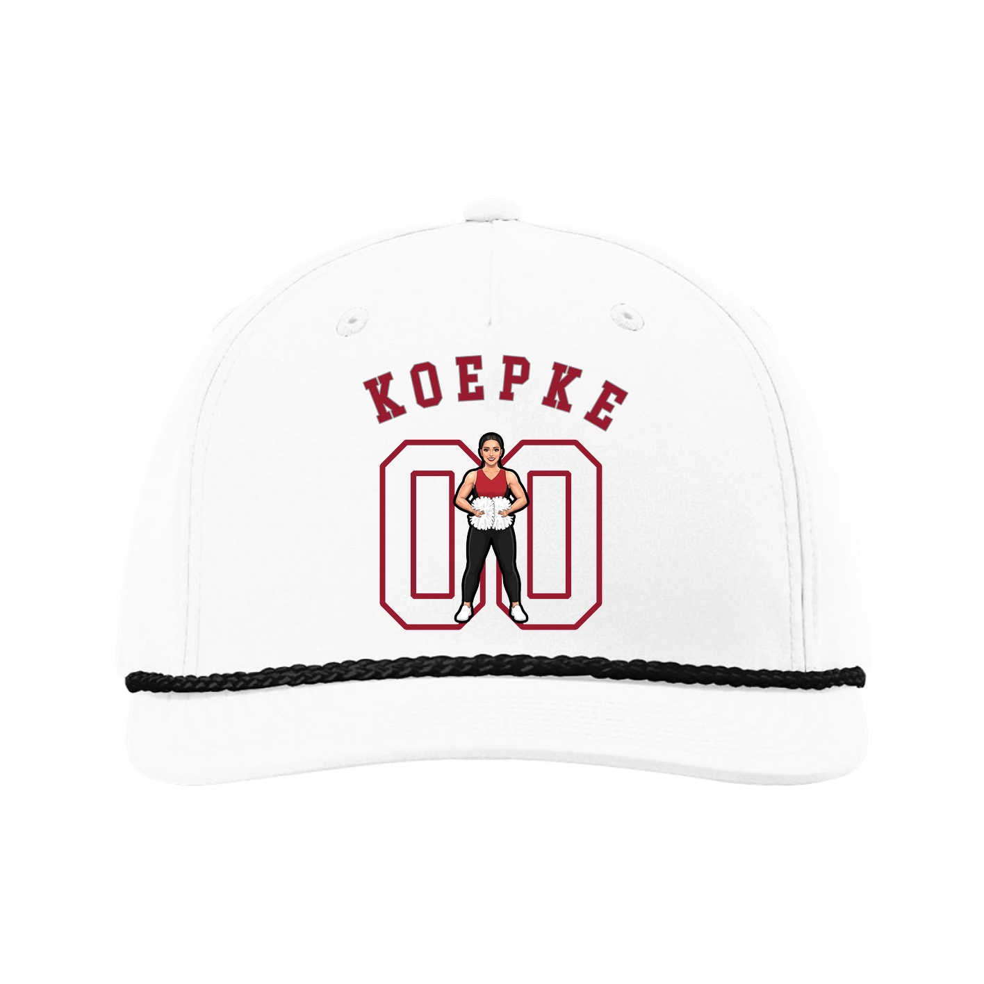 Five-Panel Classic Rope Cap — Shirsey Arch in White
