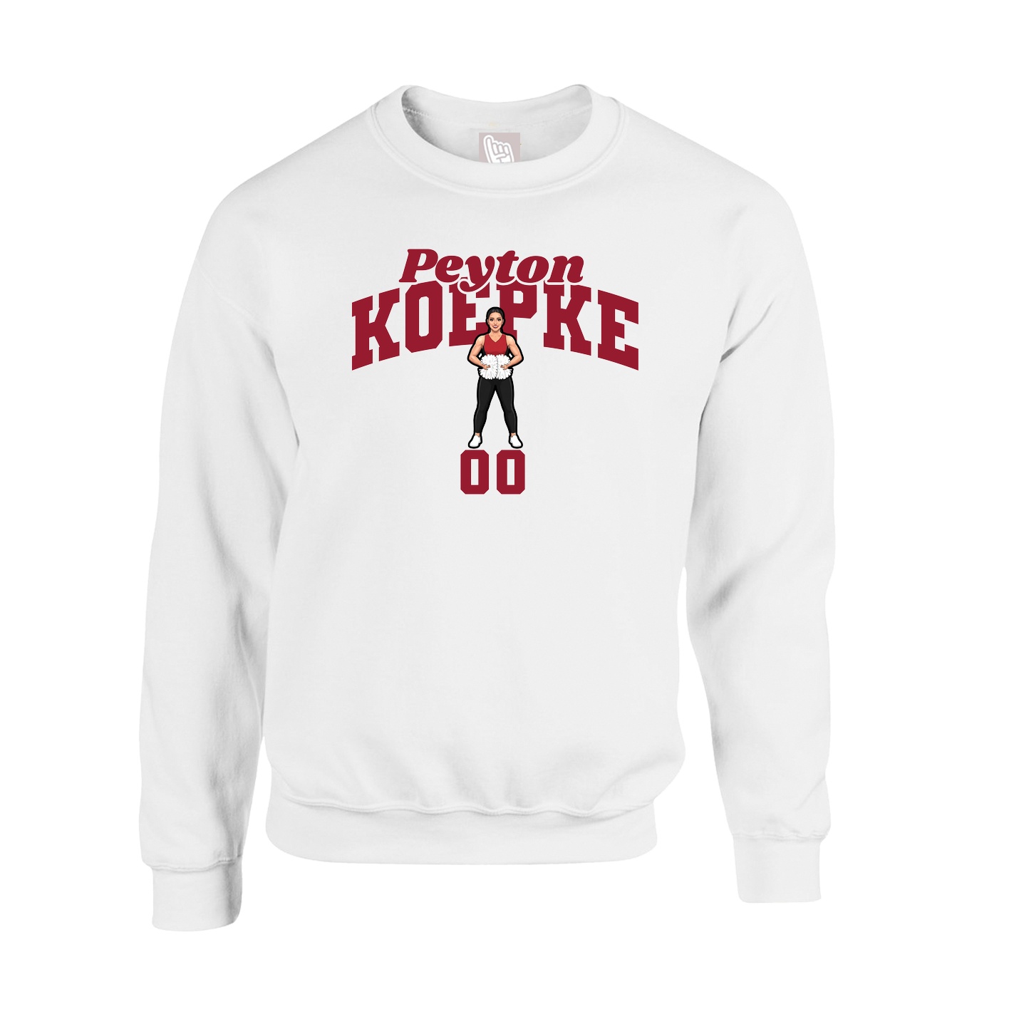 Fleece Crew — Signature Arch in White