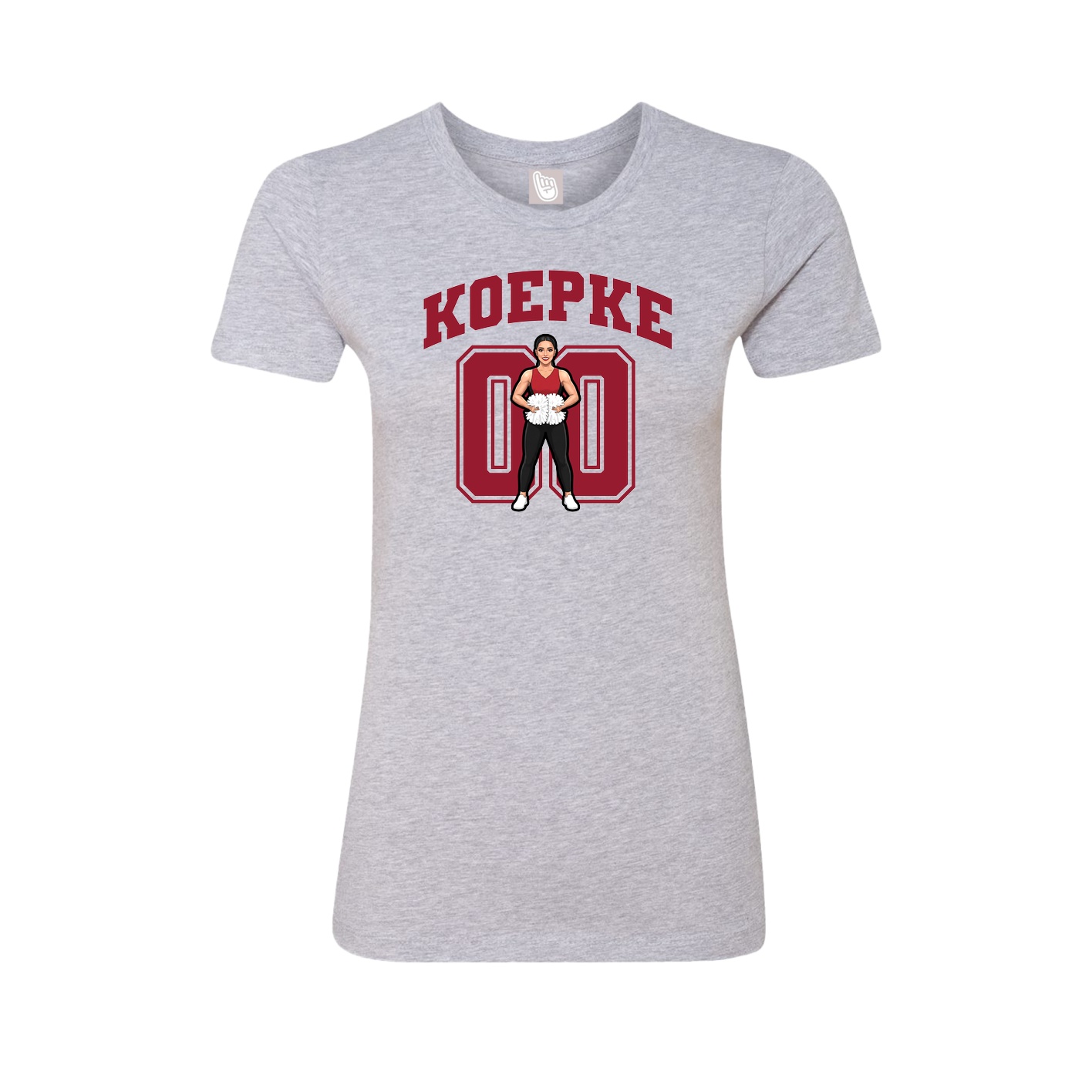 Fitted Women's Tee — Number in Grey