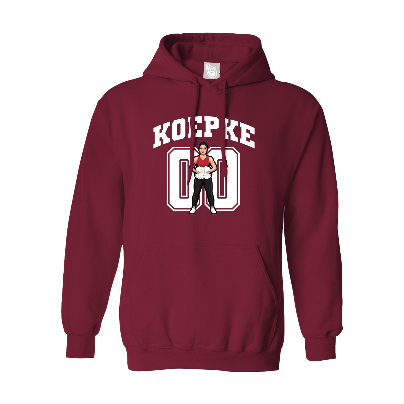 Hoodie — Number in Cardinal