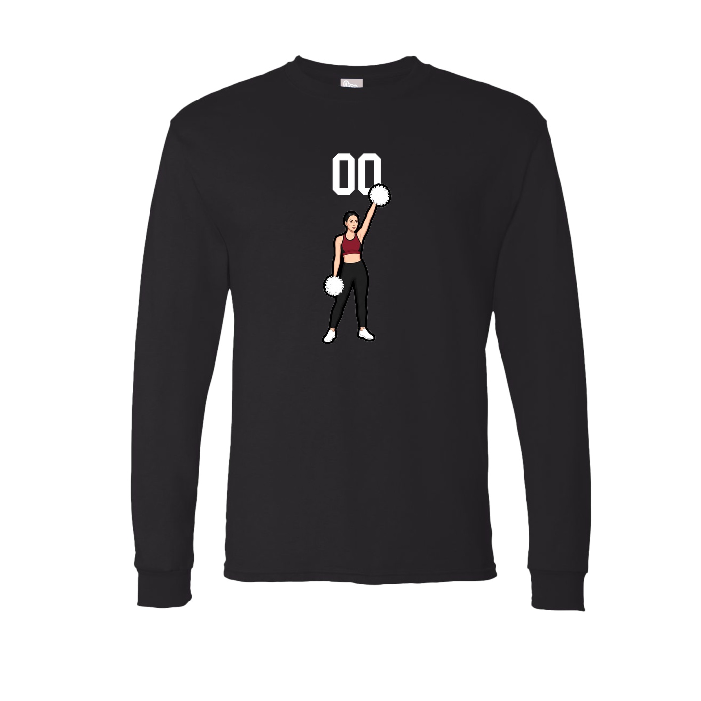 Long Sleeve Tee — Number Top in Black