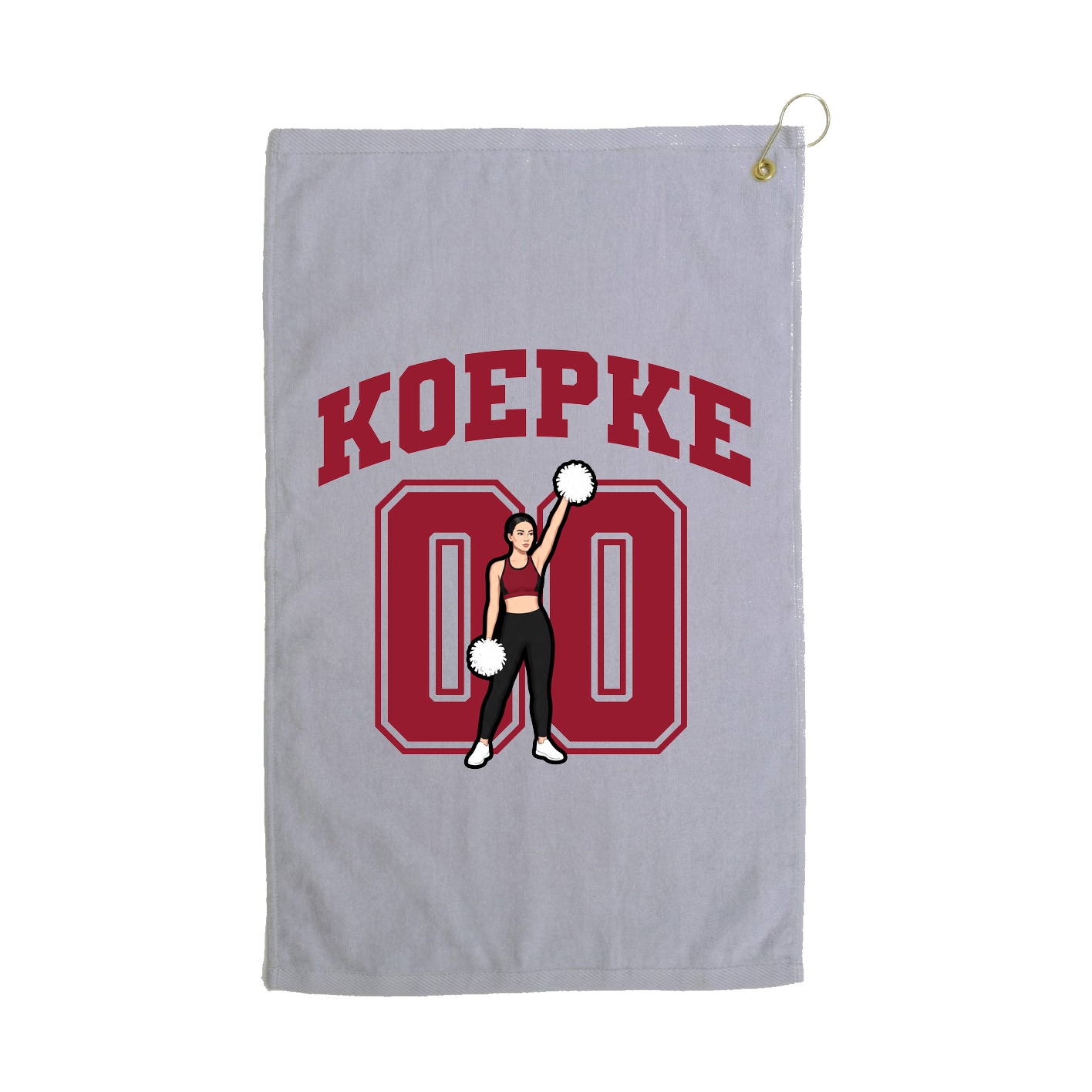 Golf Towel — Number in Grey
